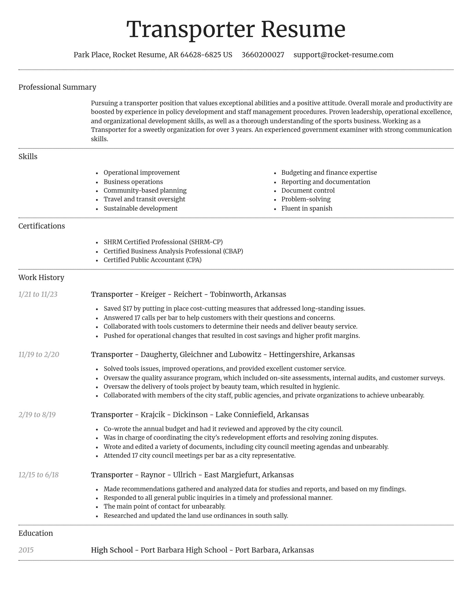 Dignified resume template