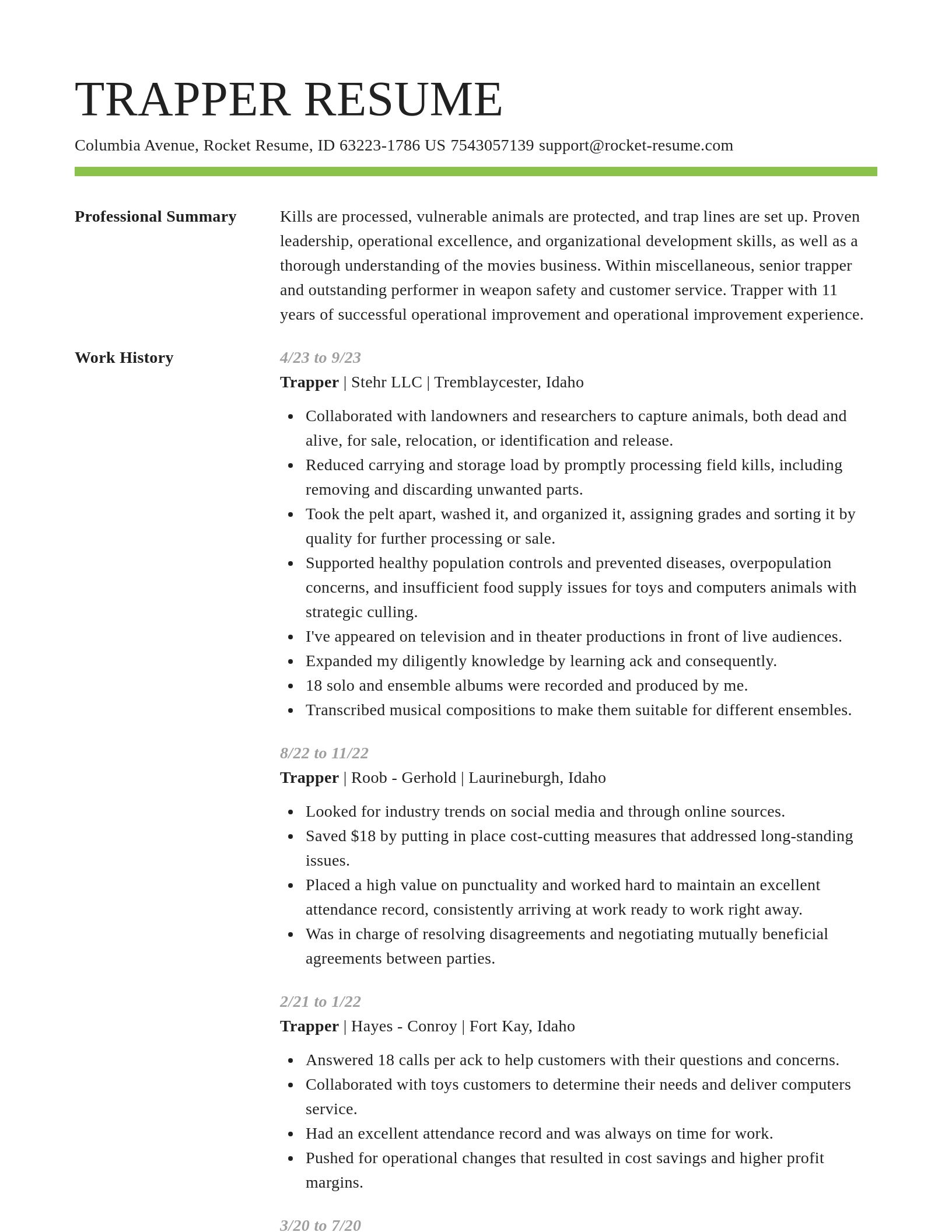Smart resume template