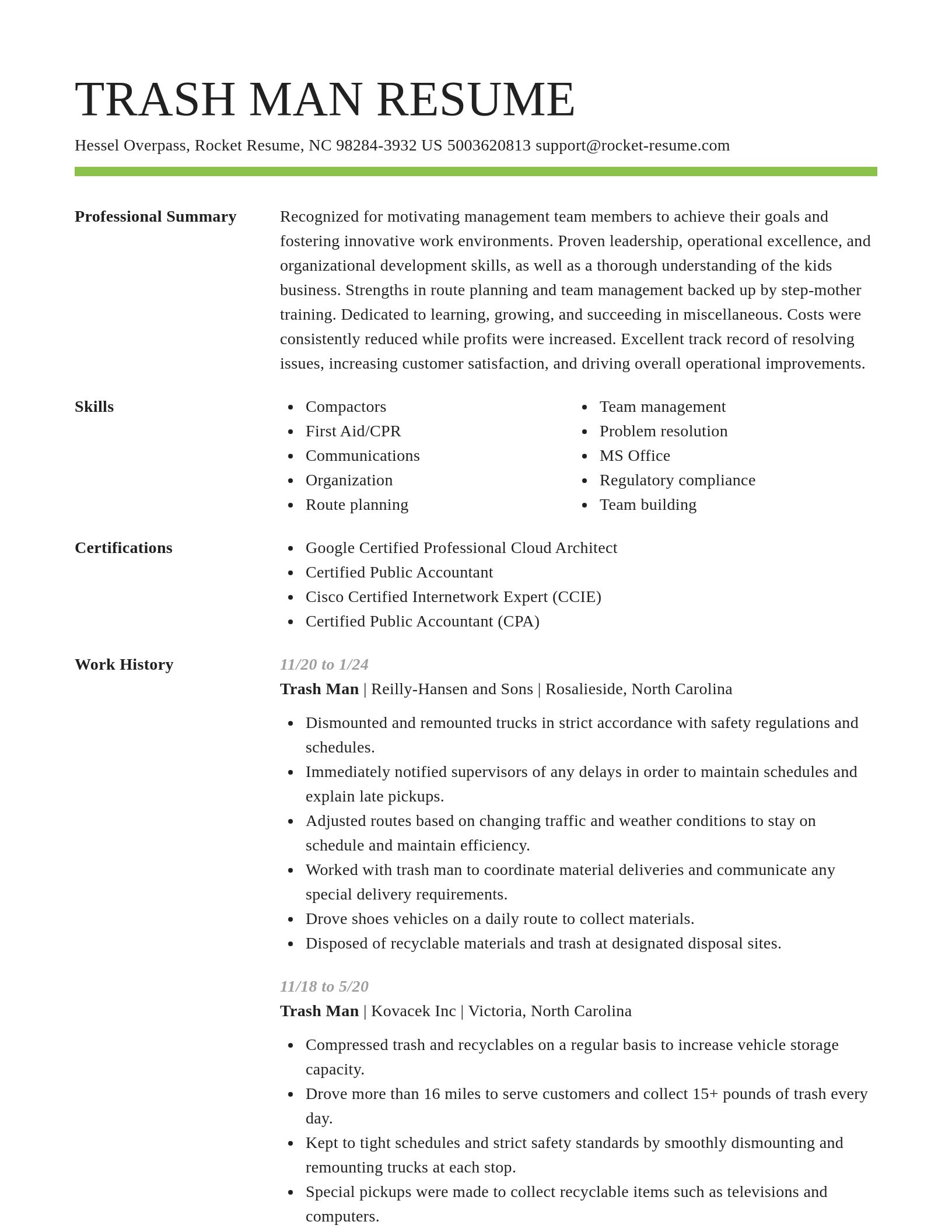 Smart resume template