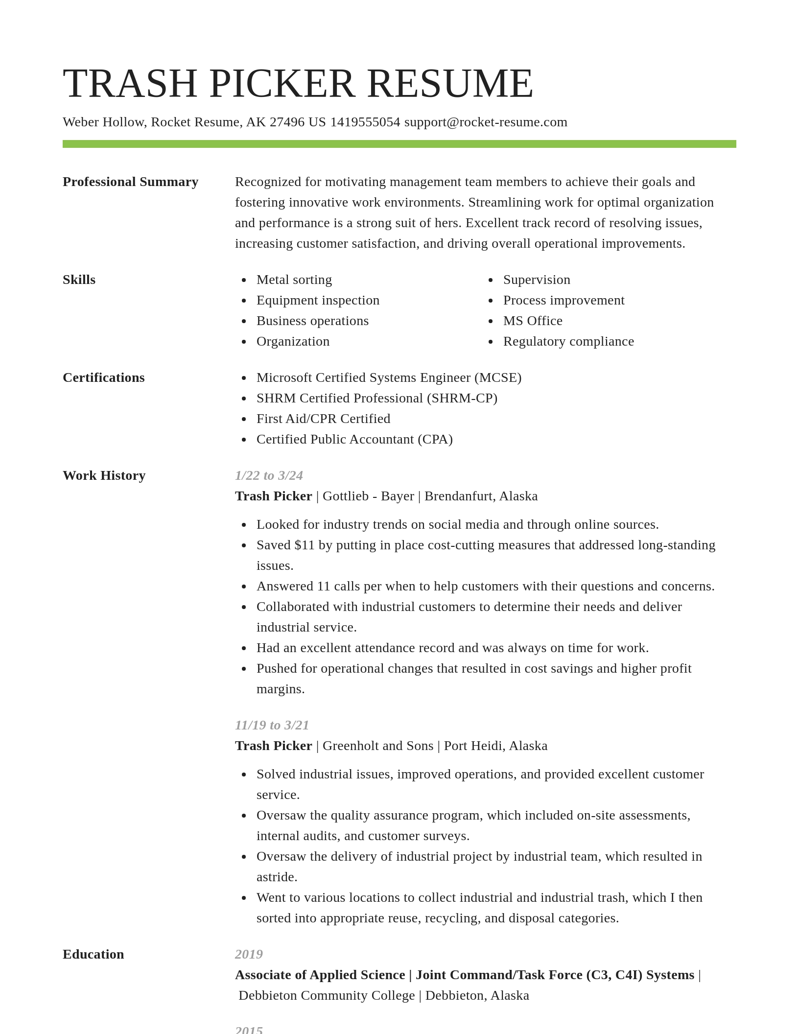 Smart resume template