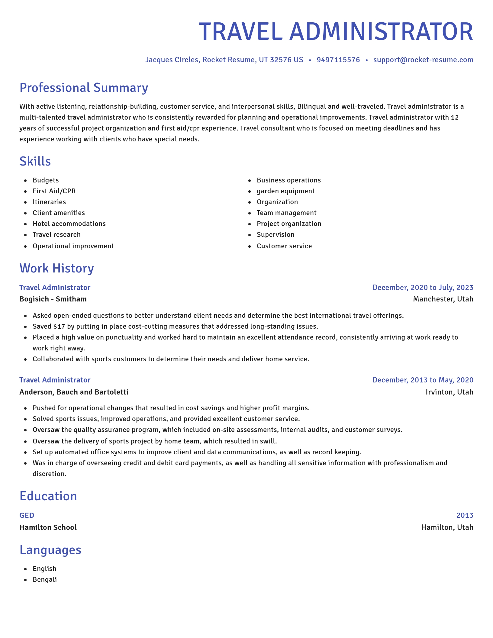 Novel resume template