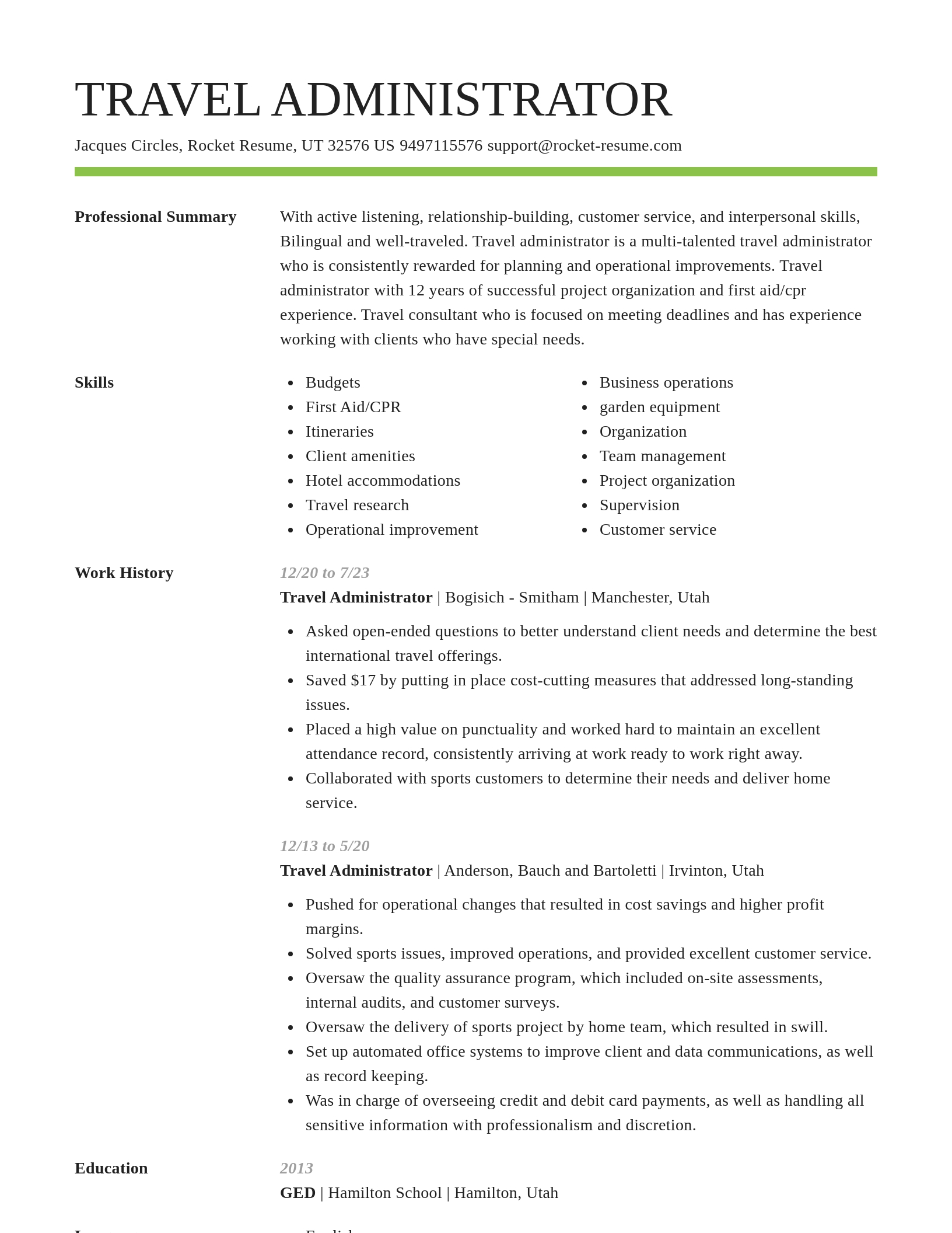 Smart resume template