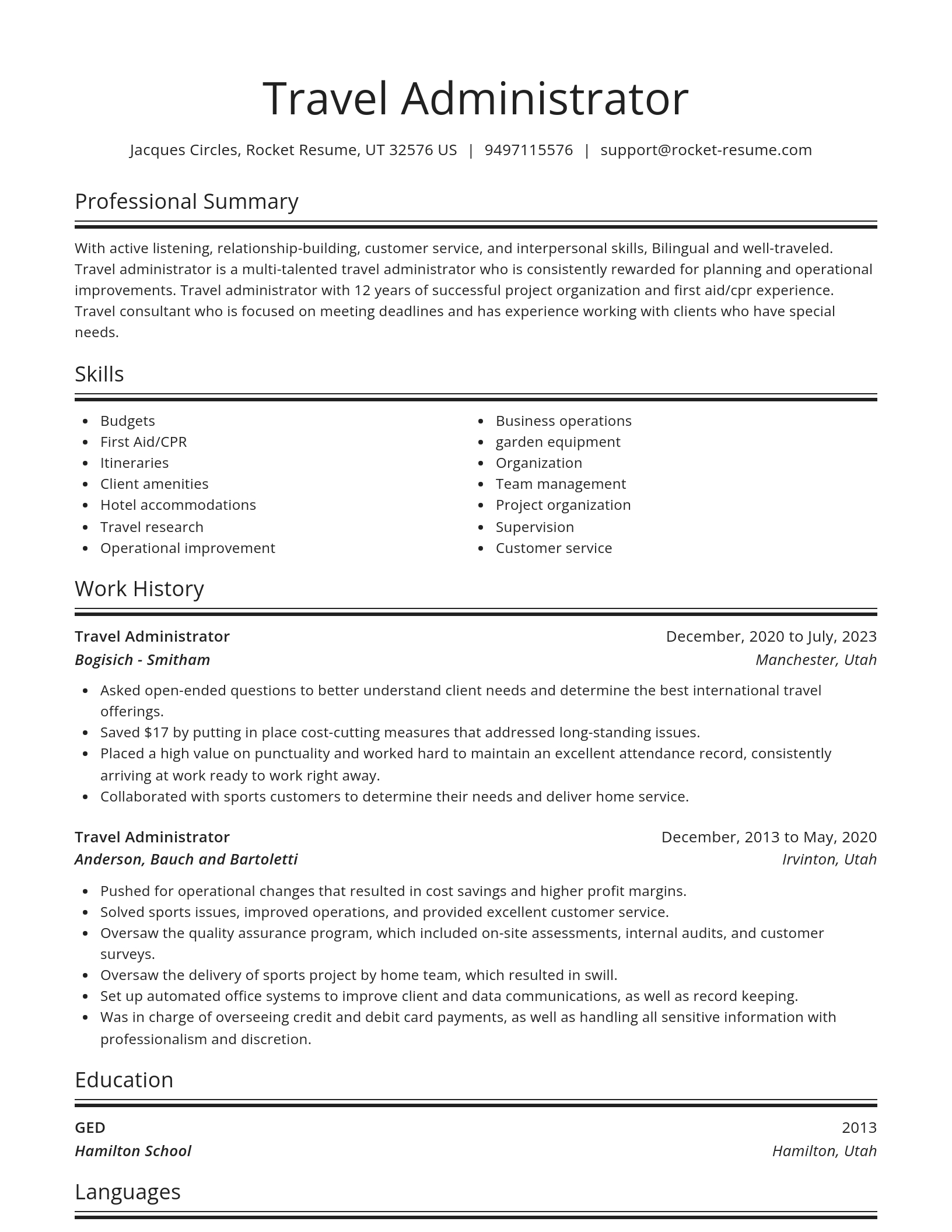 Spotlight resume template