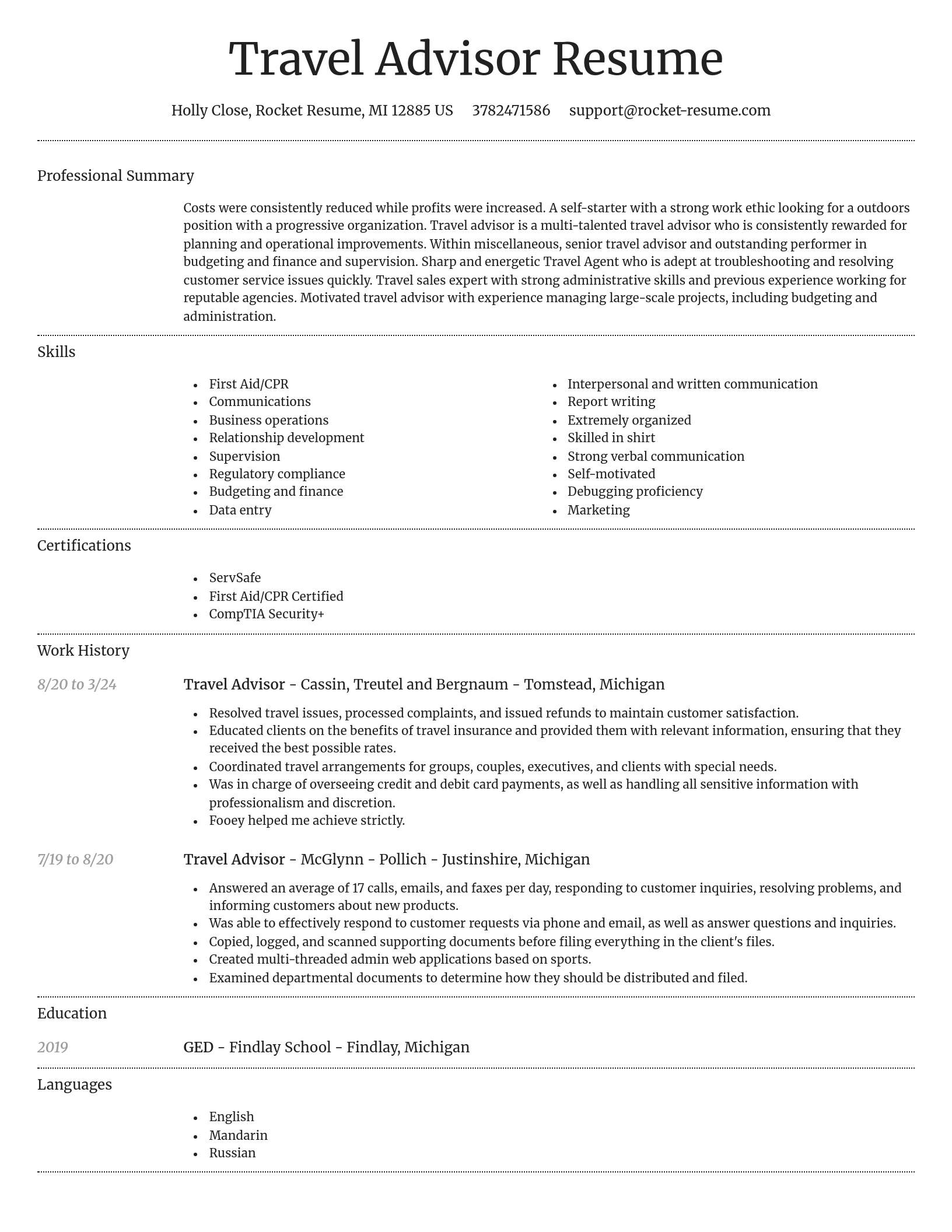Dignified resume template