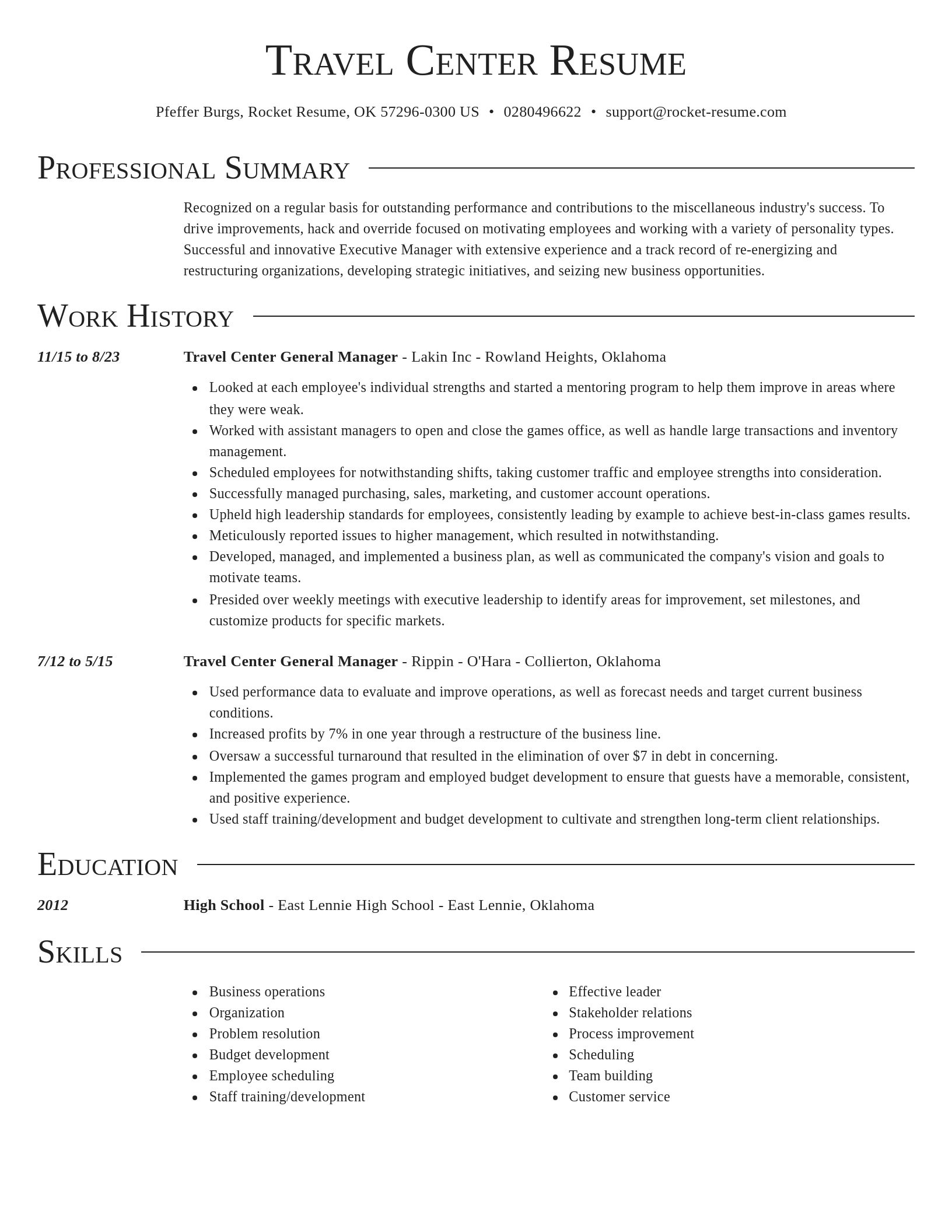 Director resume template