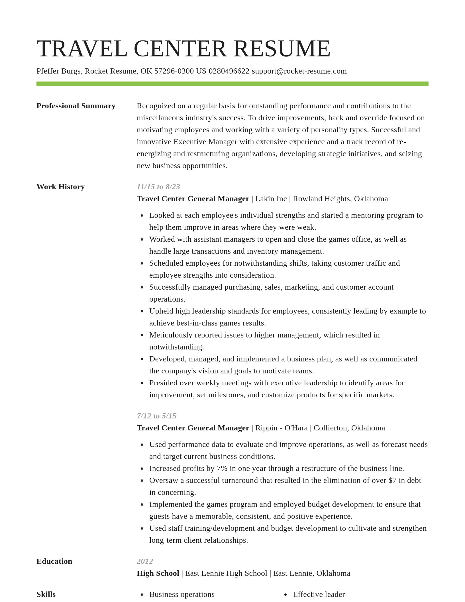 Smart resume template