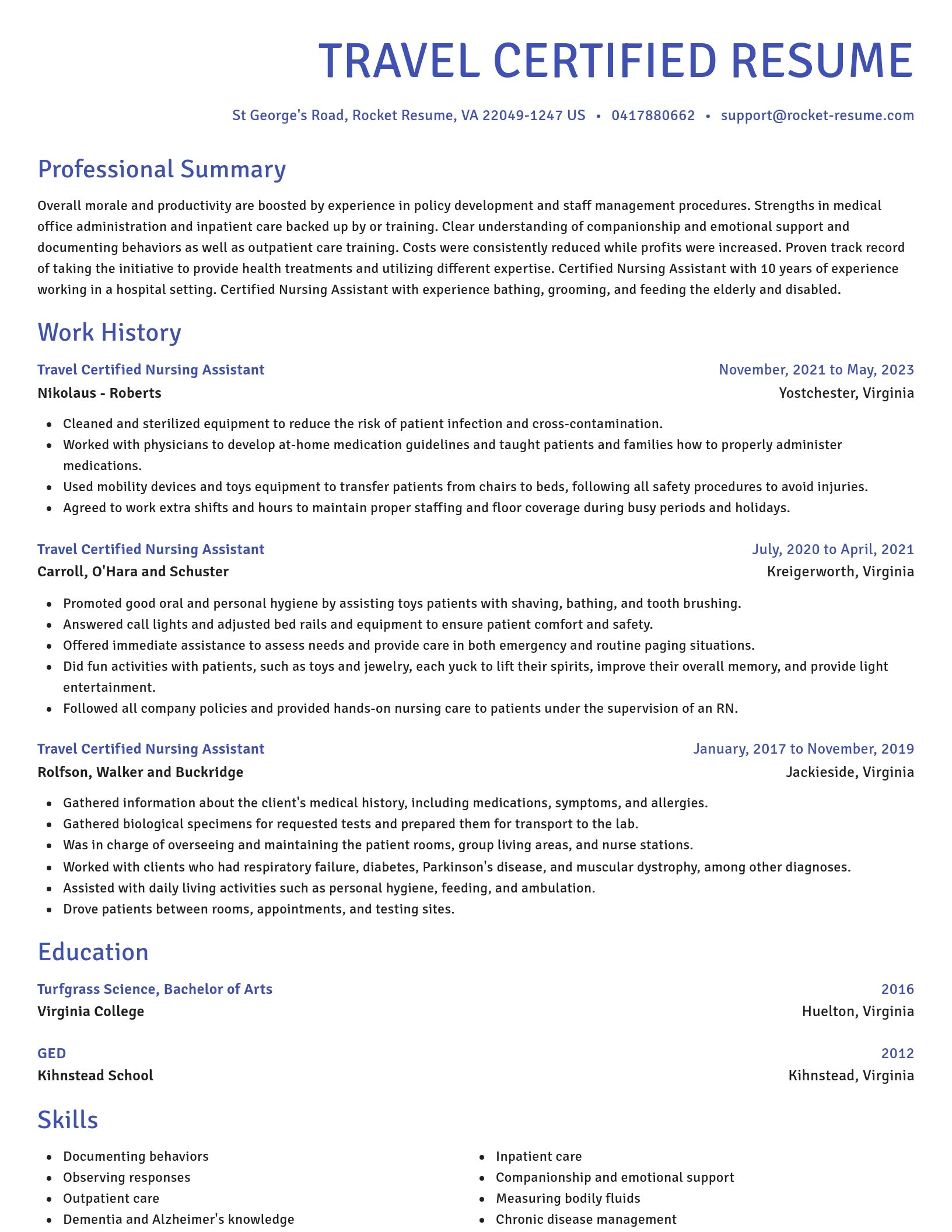 Novel resume template