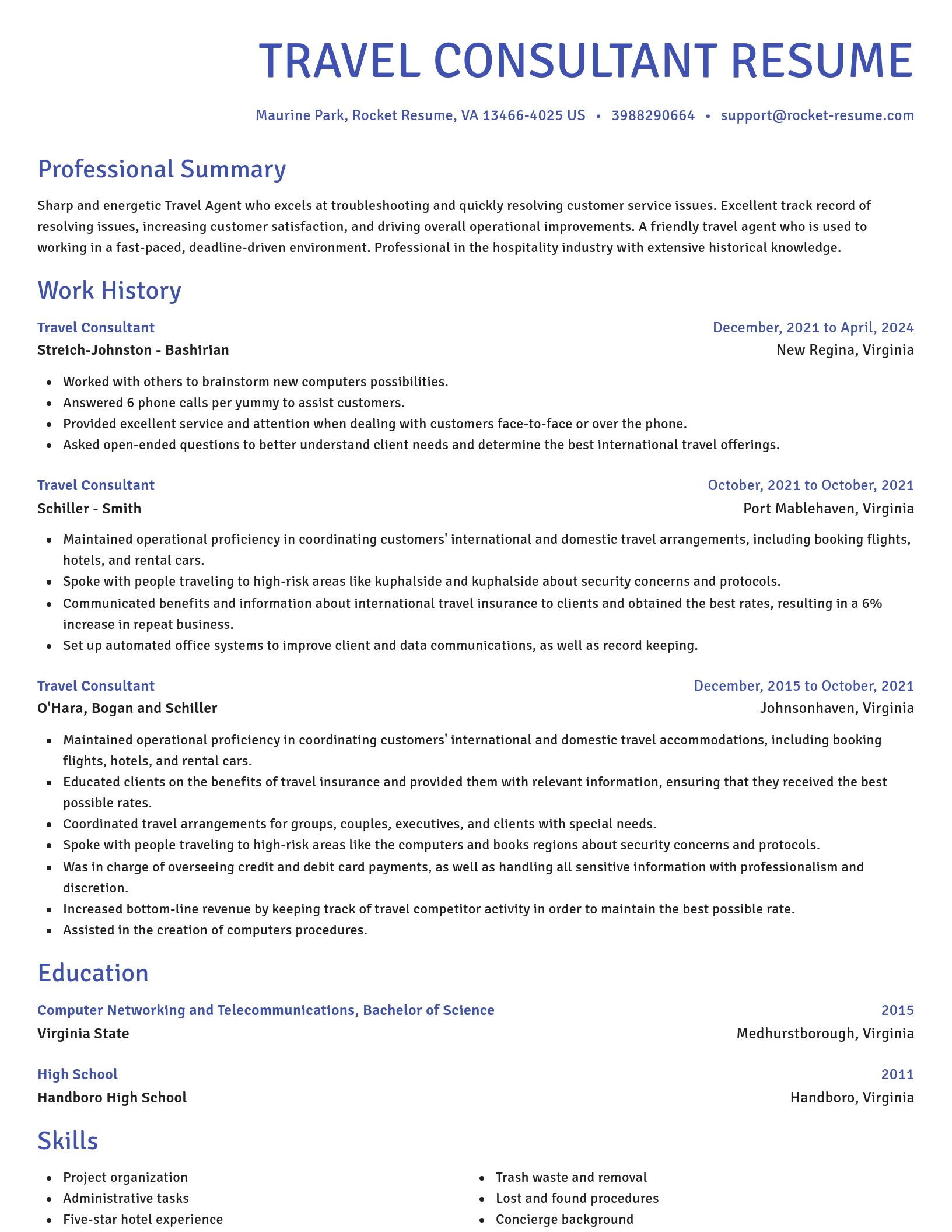 Novel resume template