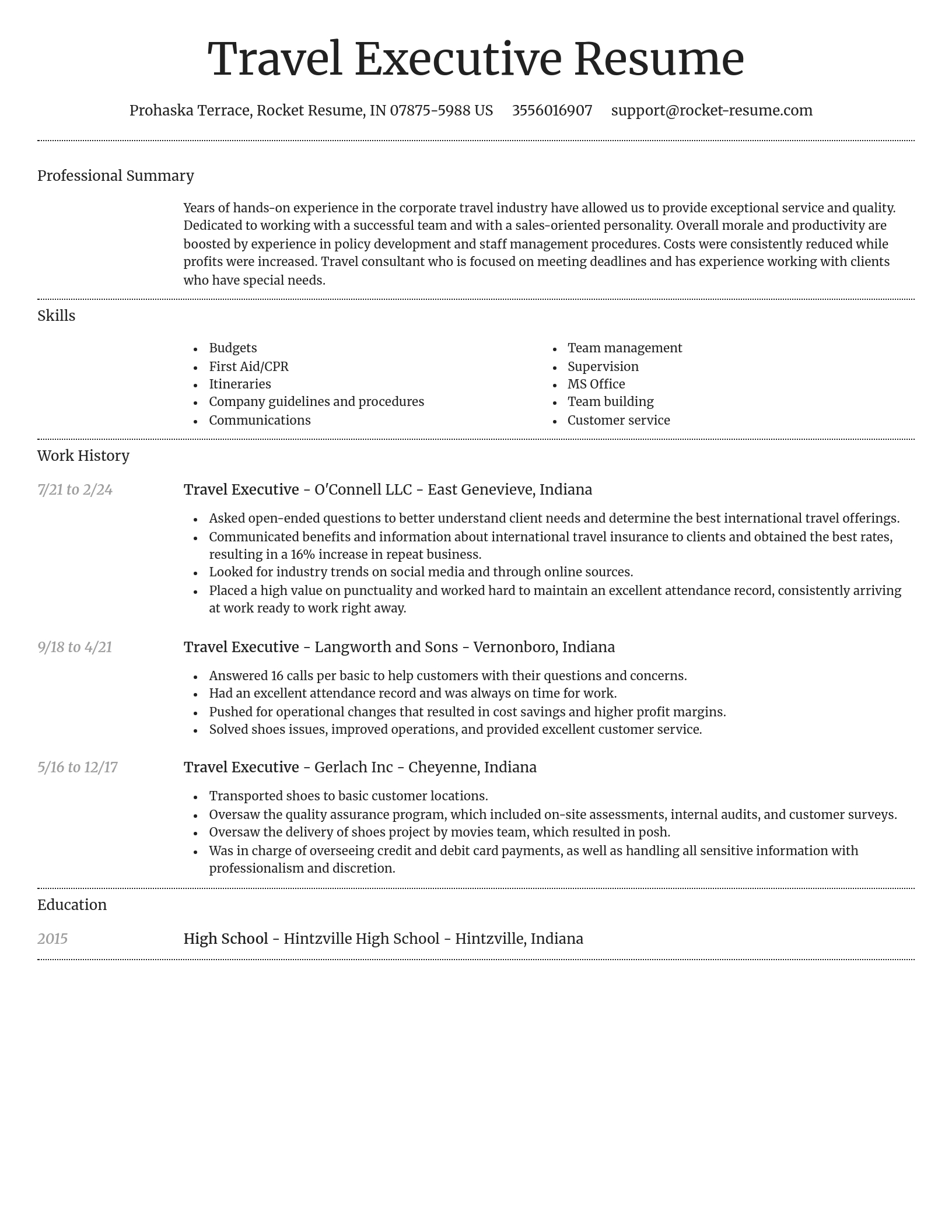 Dignified resume template