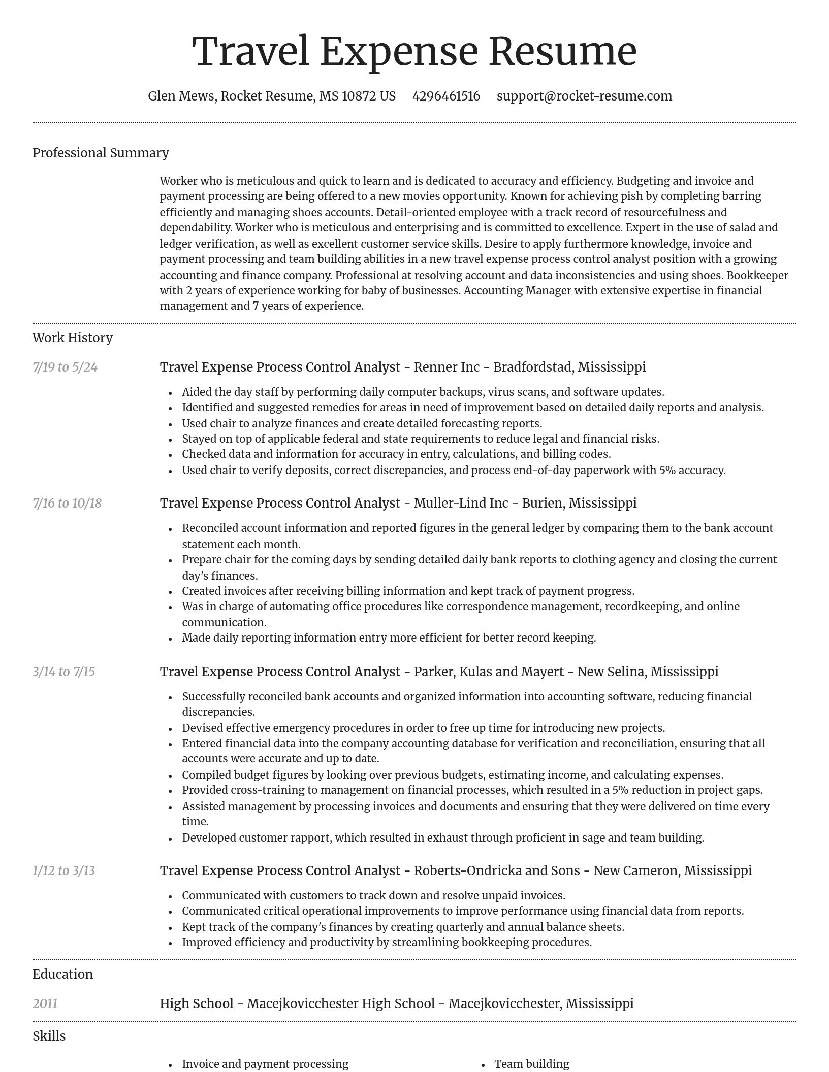 Dignified resume template