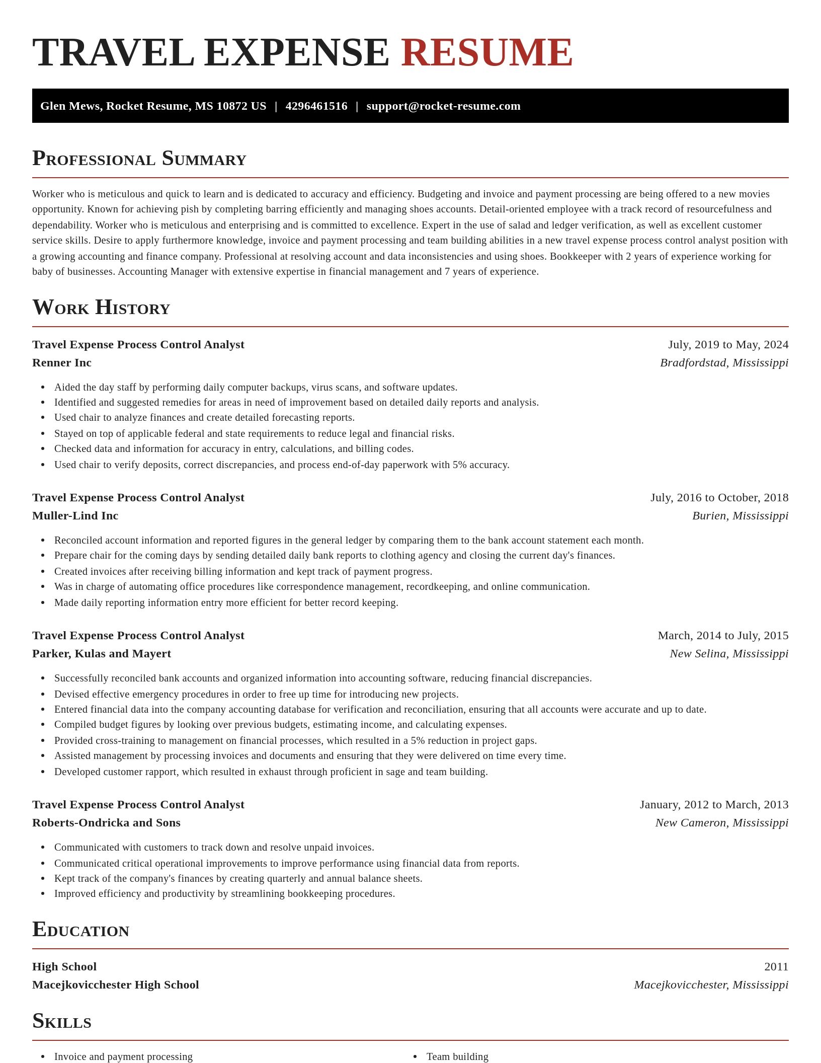 Exquisite resume template