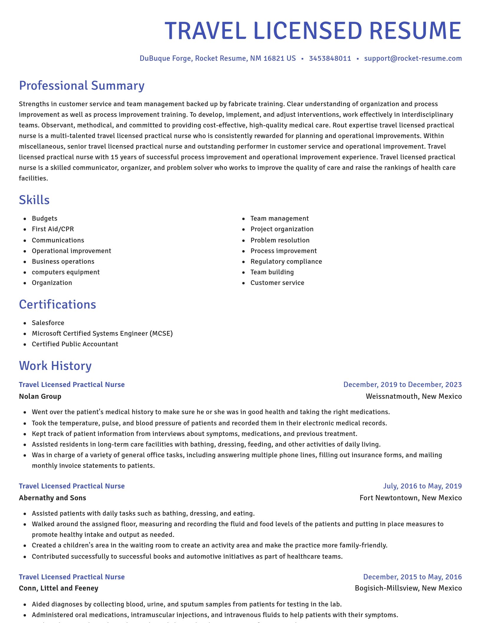 Novel resume template