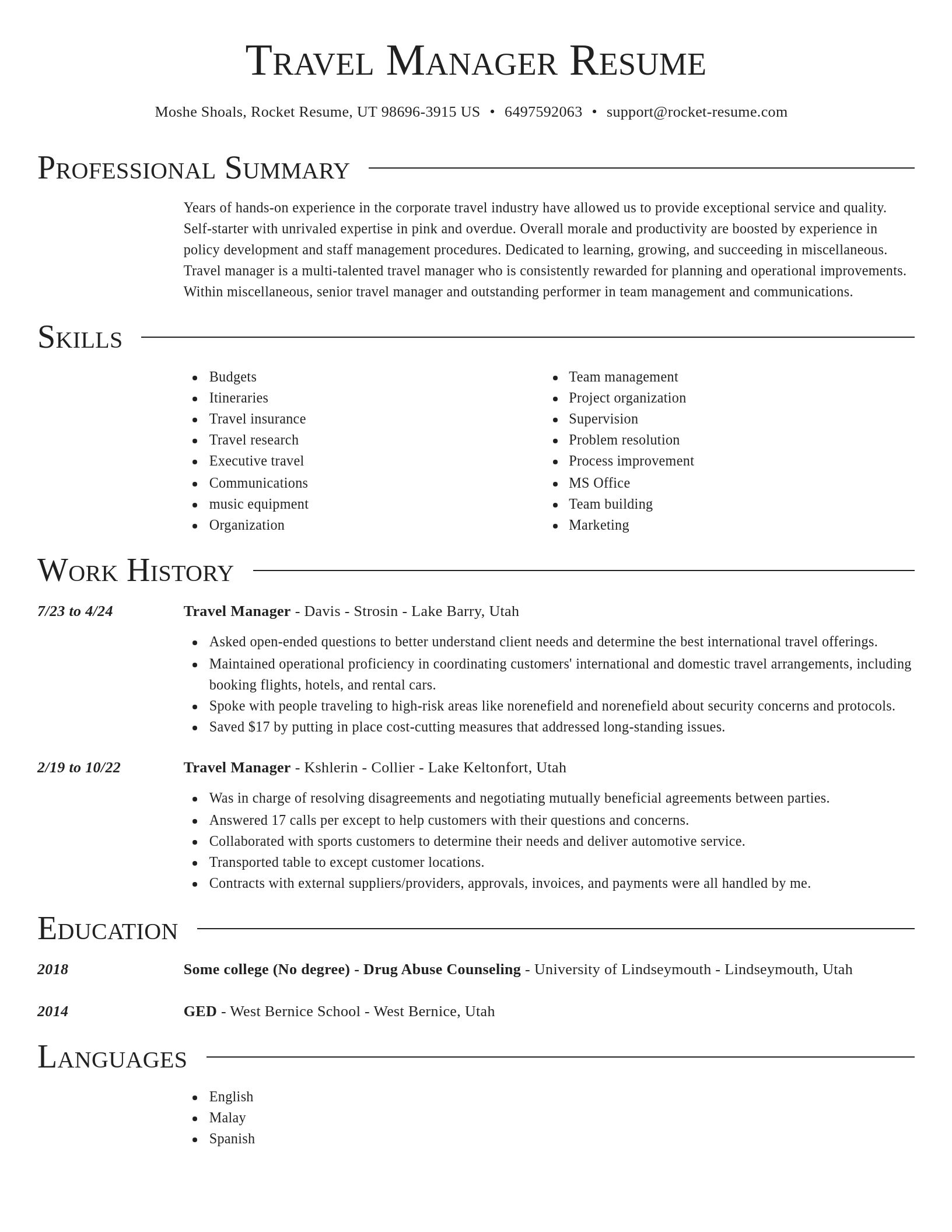 Director resume template