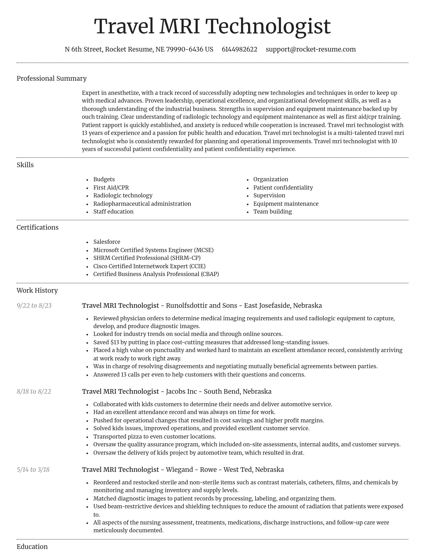 Dignified resume template