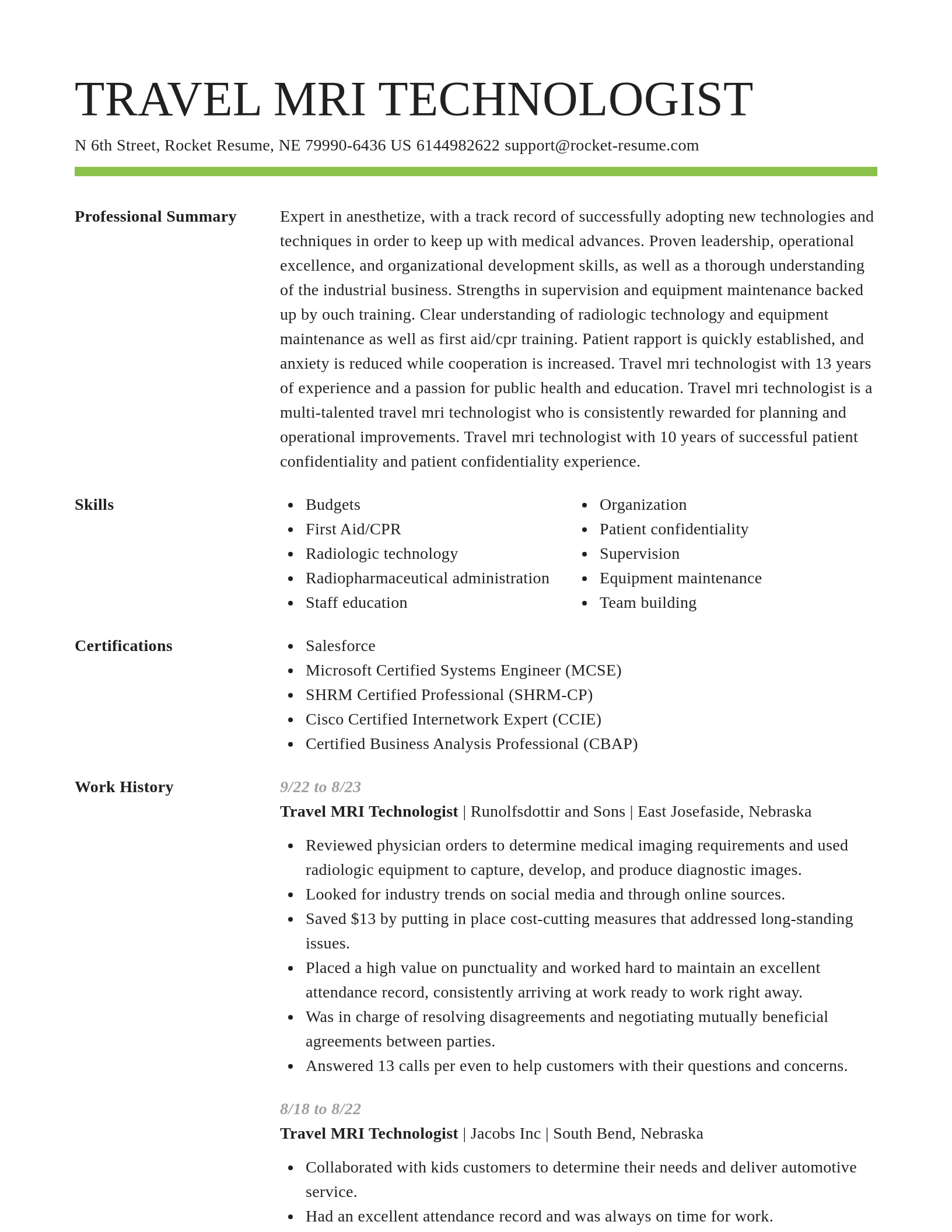 Smart resume template