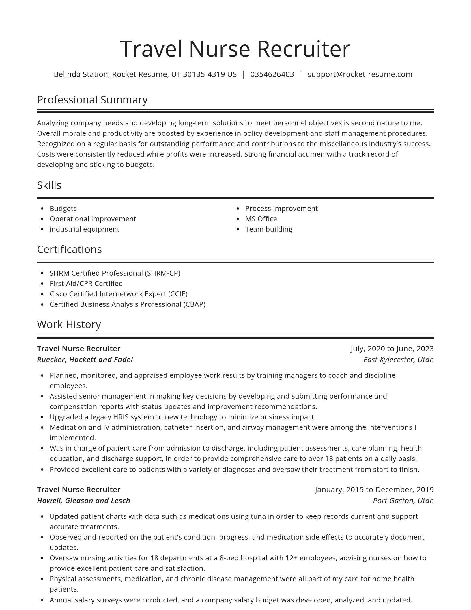 Spotlight resume template