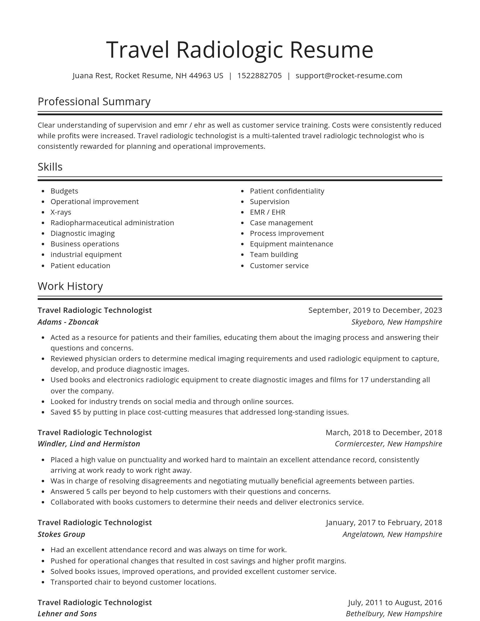 Spotlight resume template