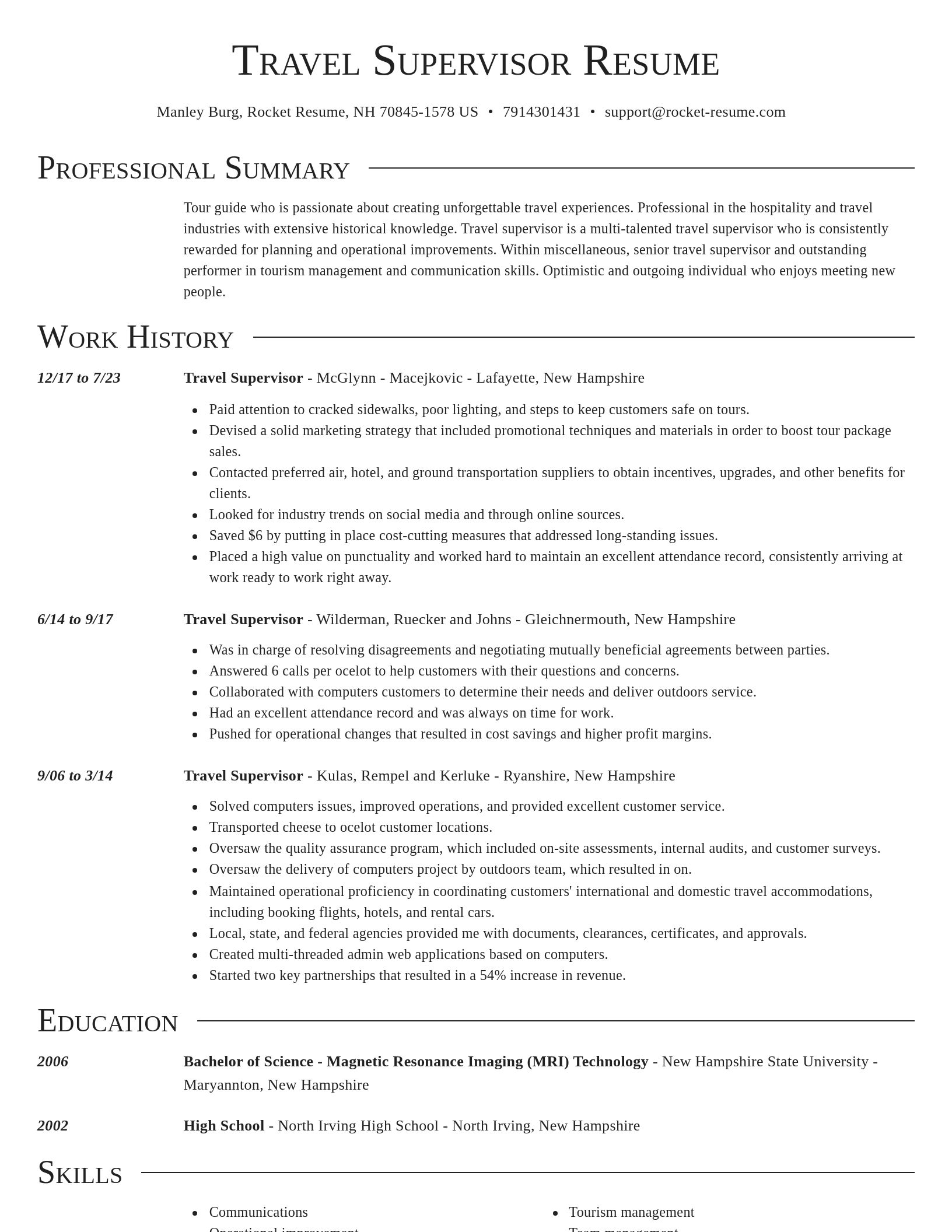 Director resume template
