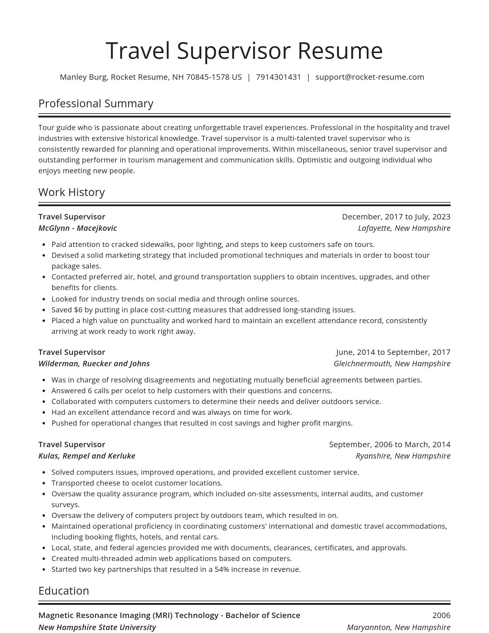 Spotlight resume template