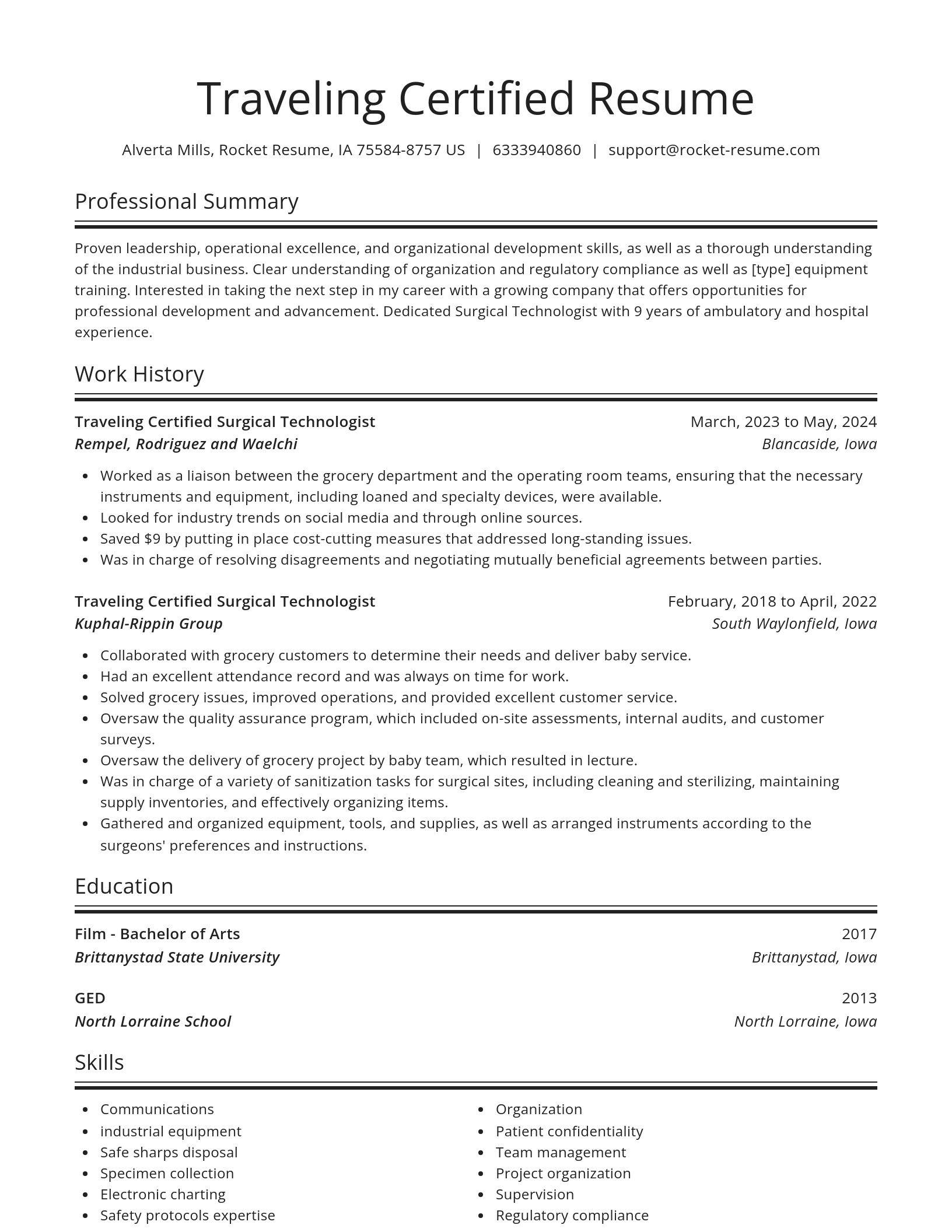 Spotlight resume template