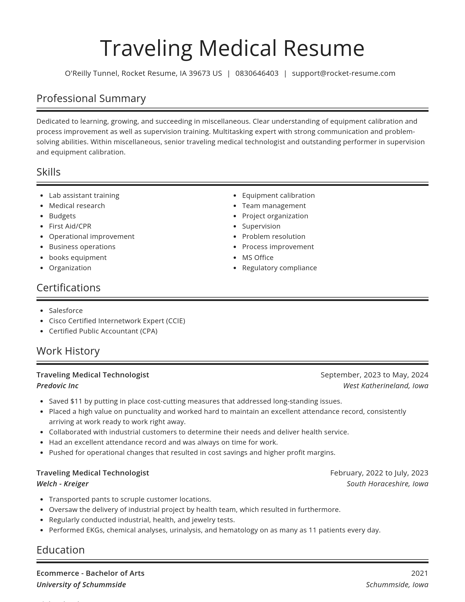 Spotlight resume template