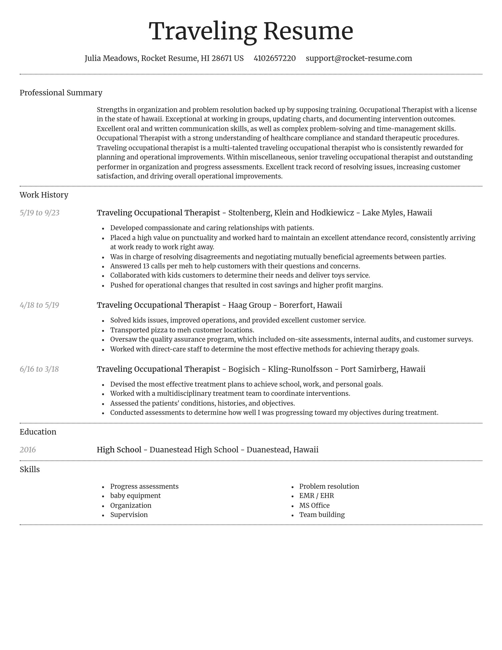 Dignified resume template
