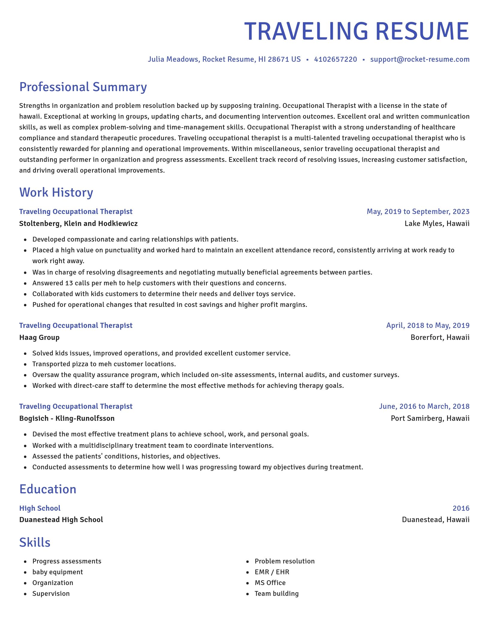 Novel resume template