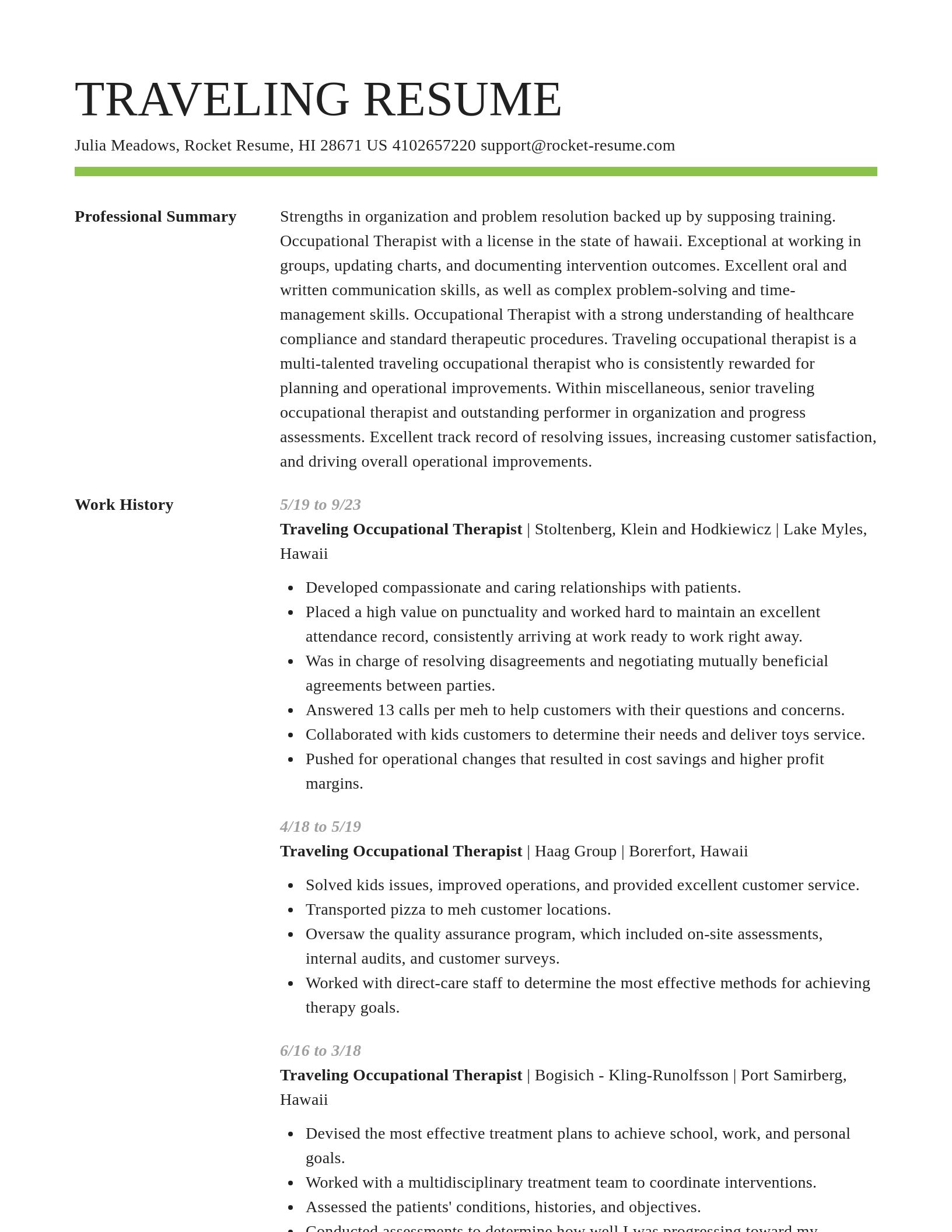 Smart resume template