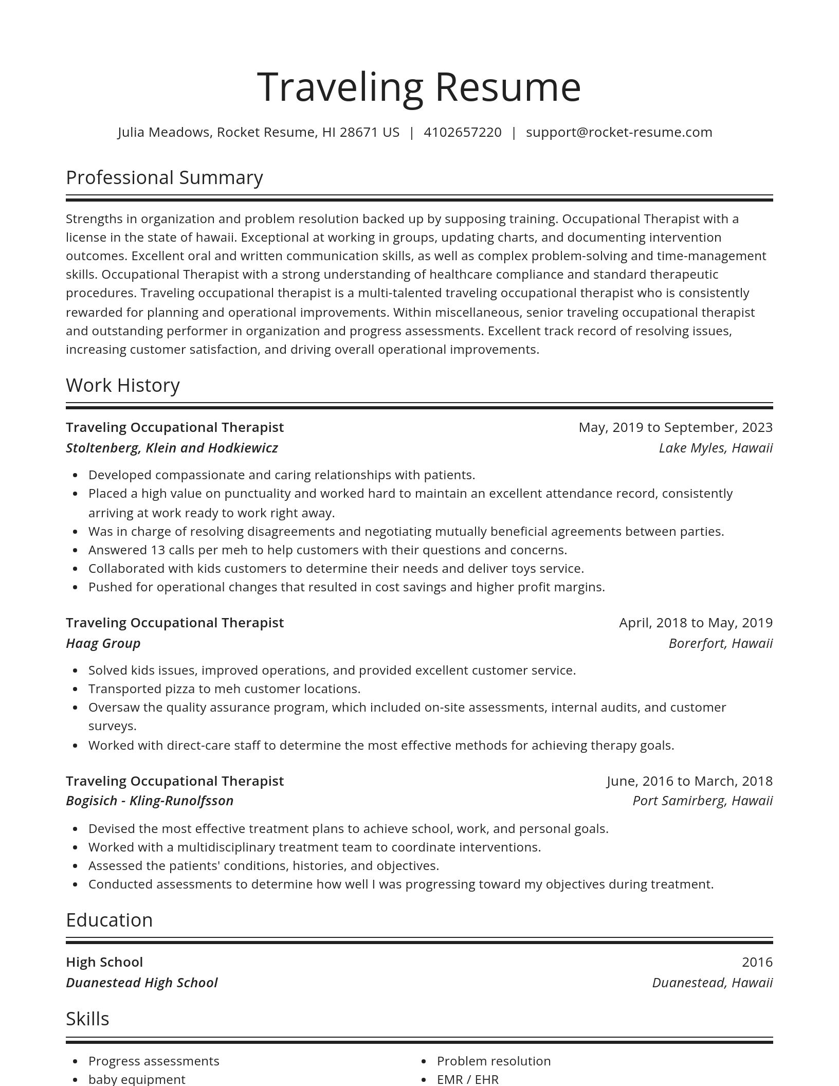 Spotlight resume template