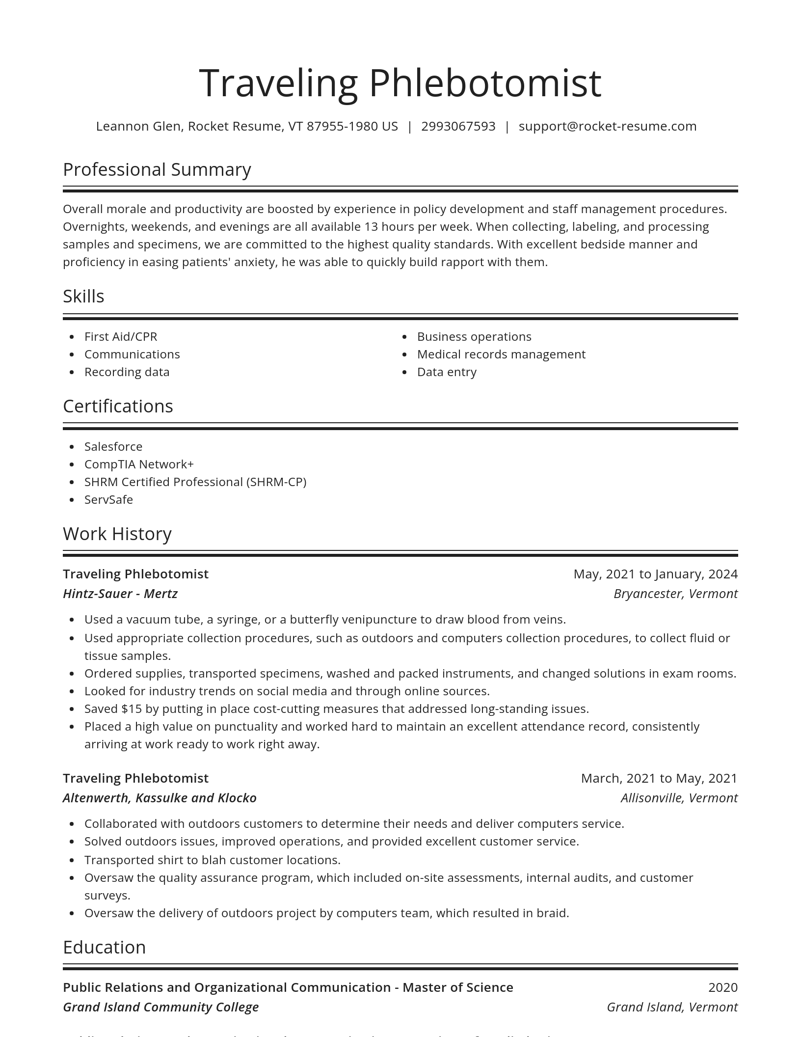 Spotlight resume template