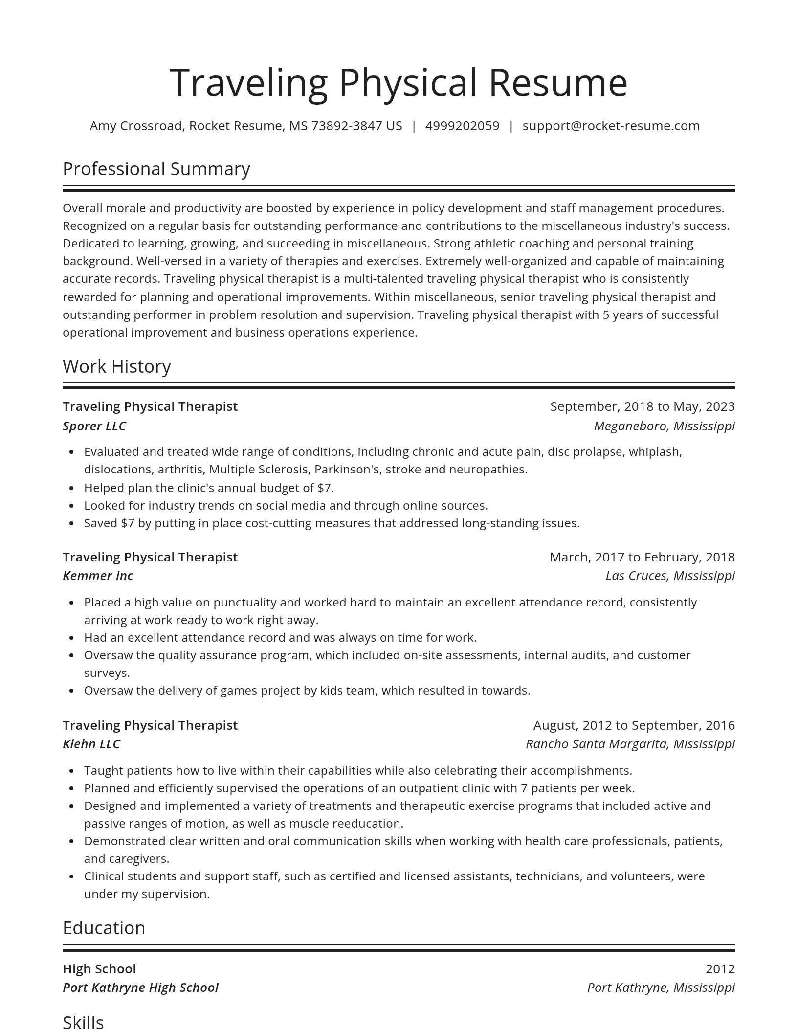 Spotlight resume template