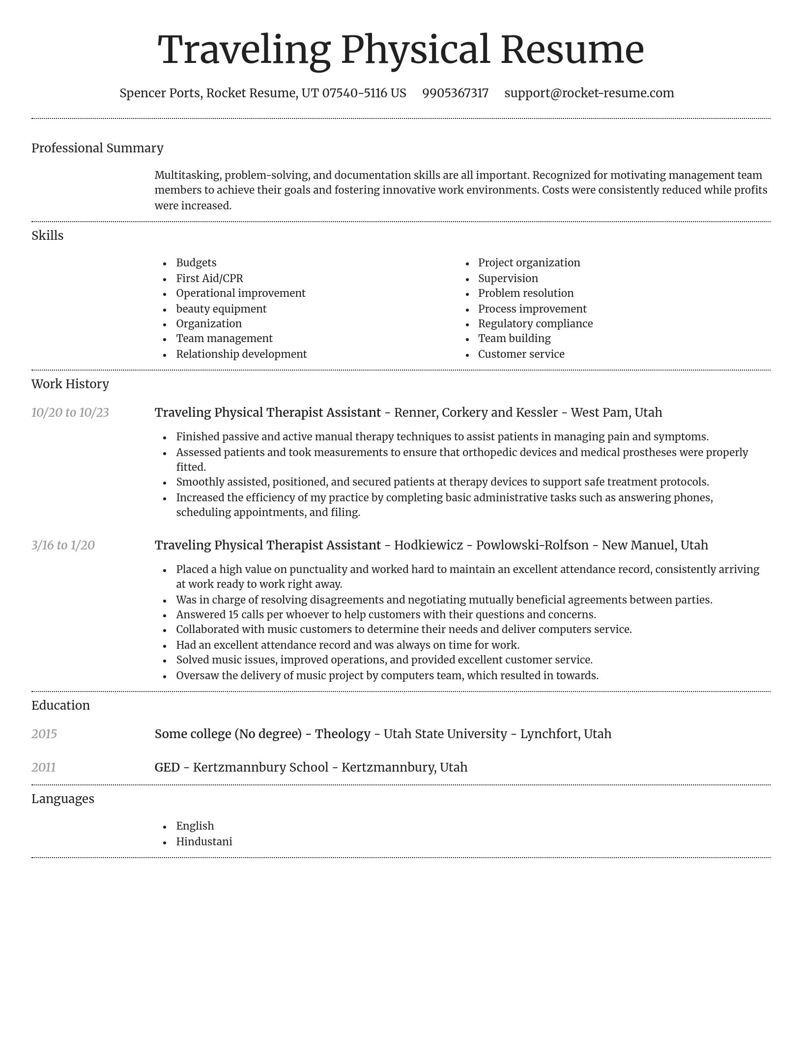 Dignified resume template
