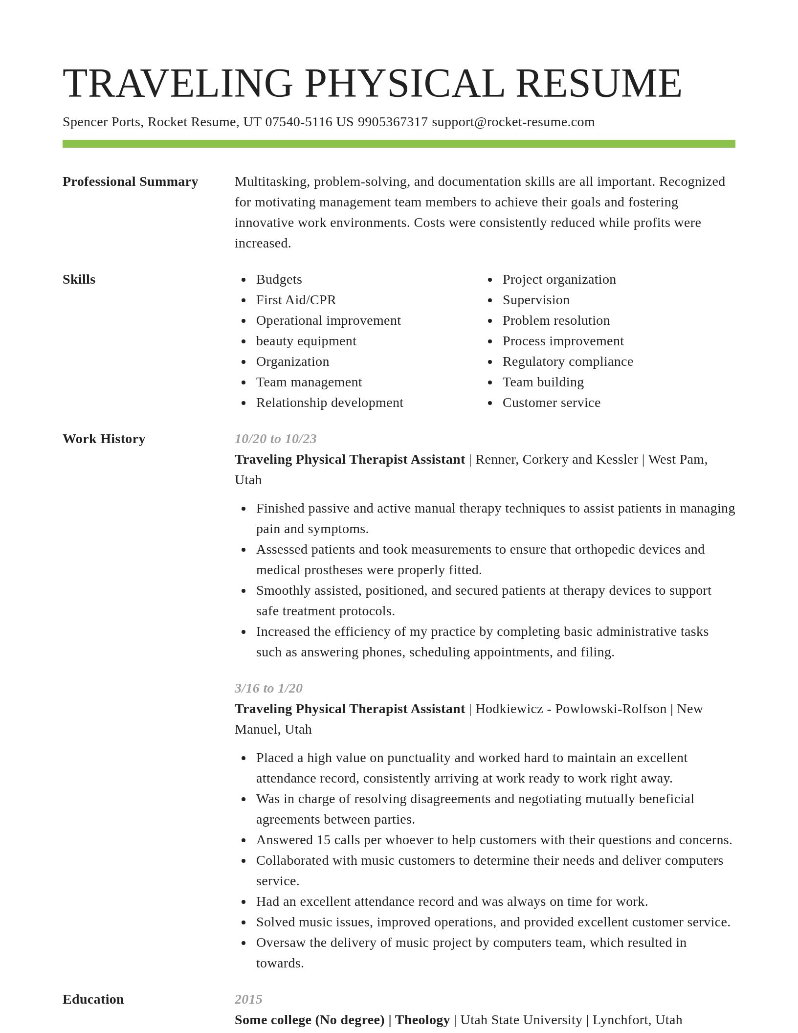 Smart resume template