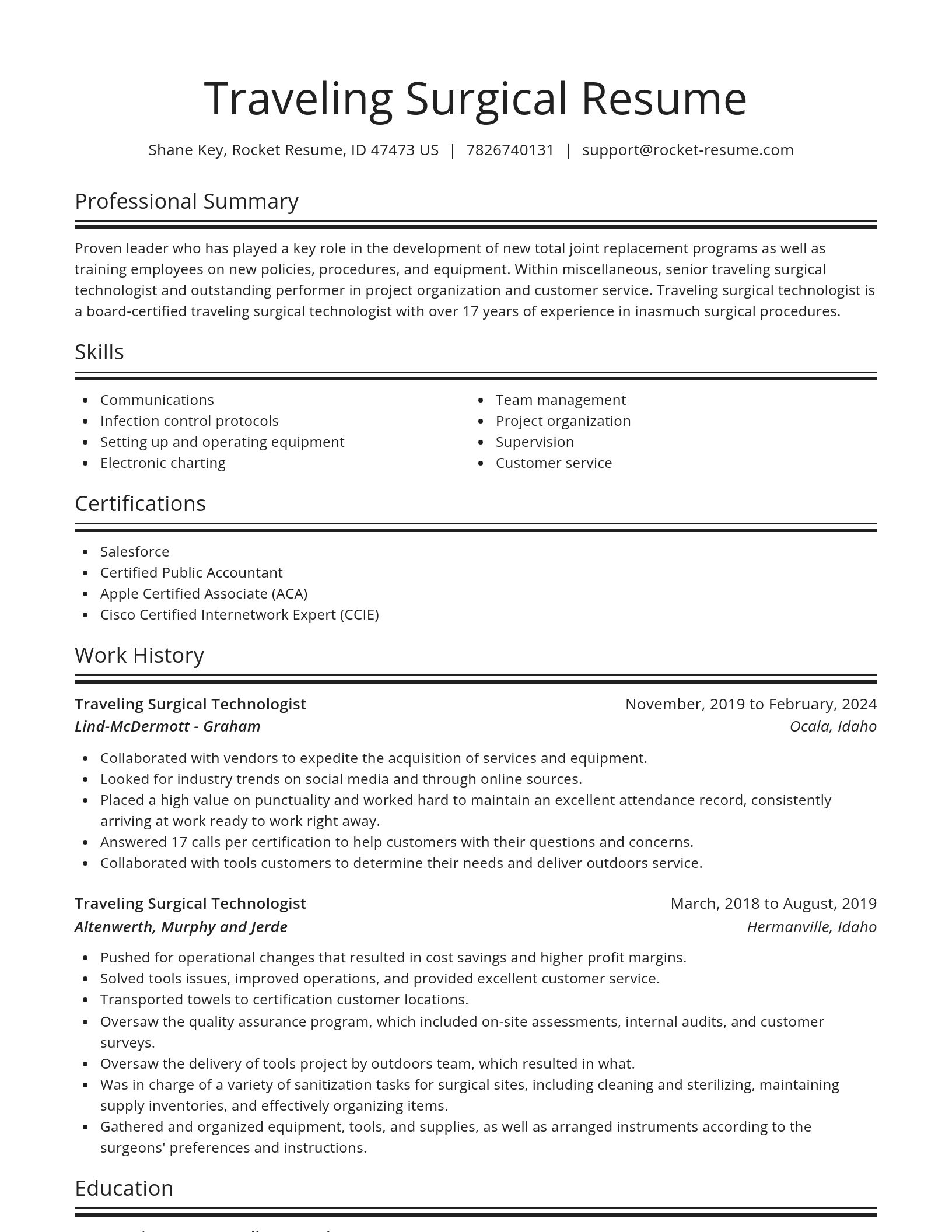 Spotlight resume template