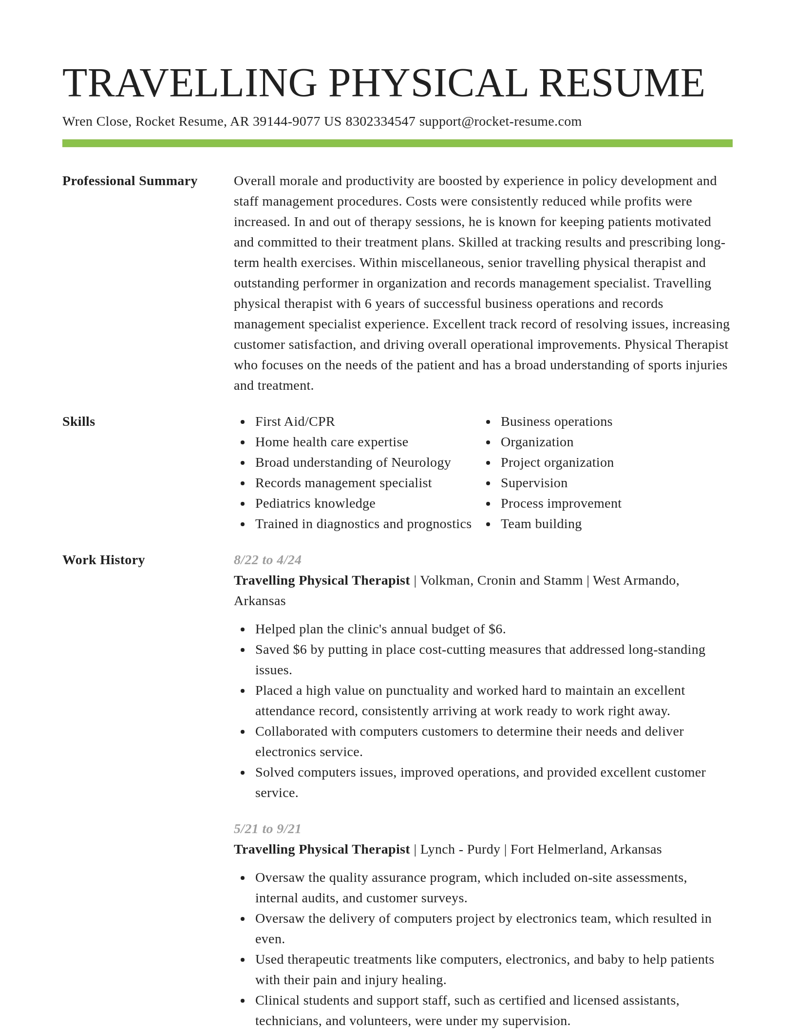 Smart resume template