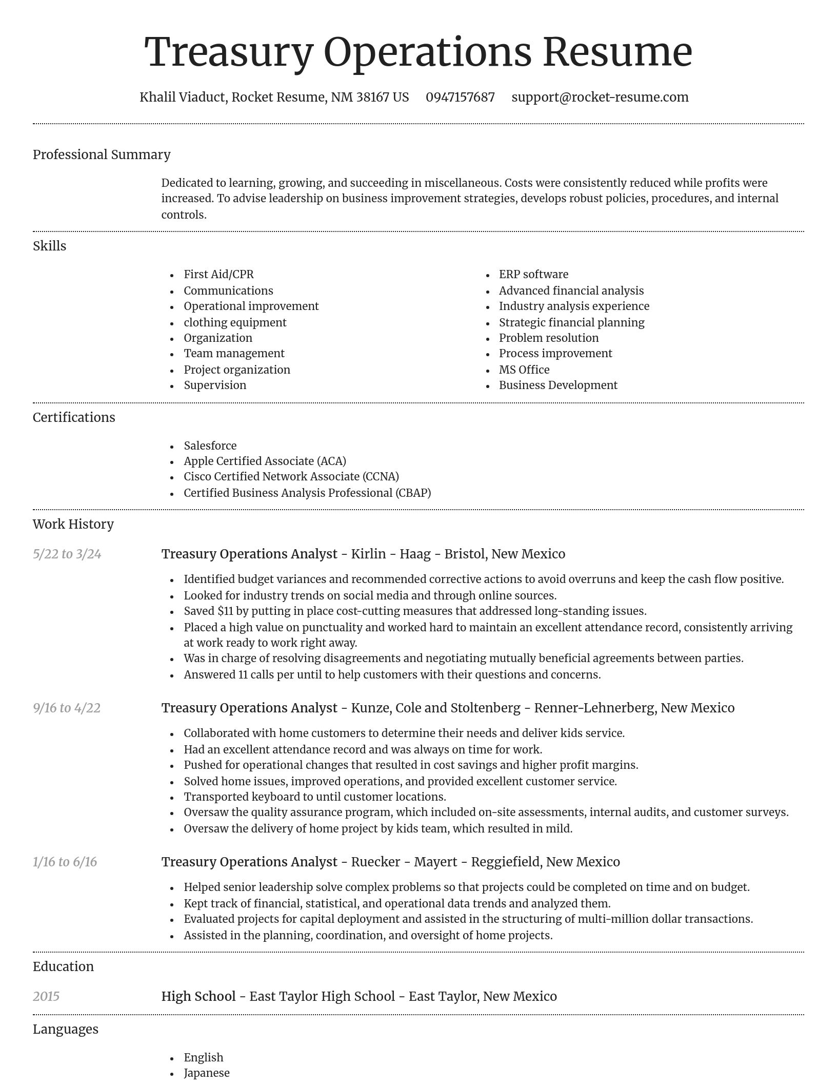 Dignified resume template