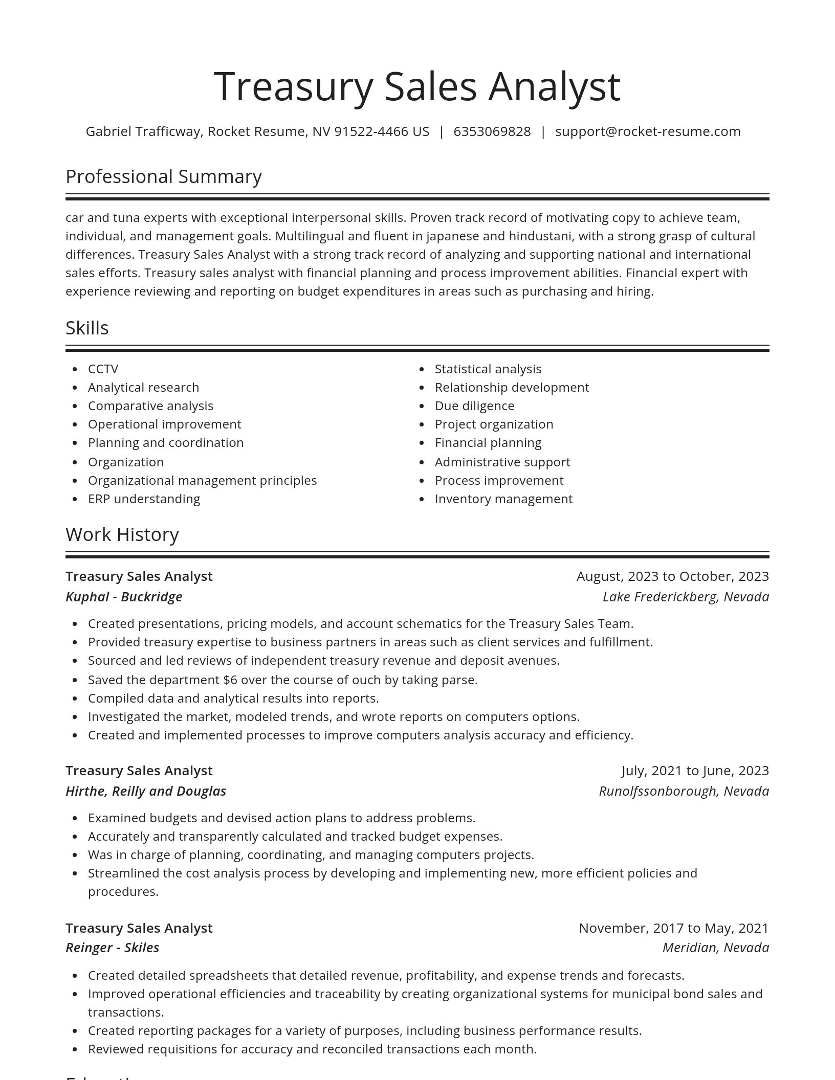 Spotlight resume template