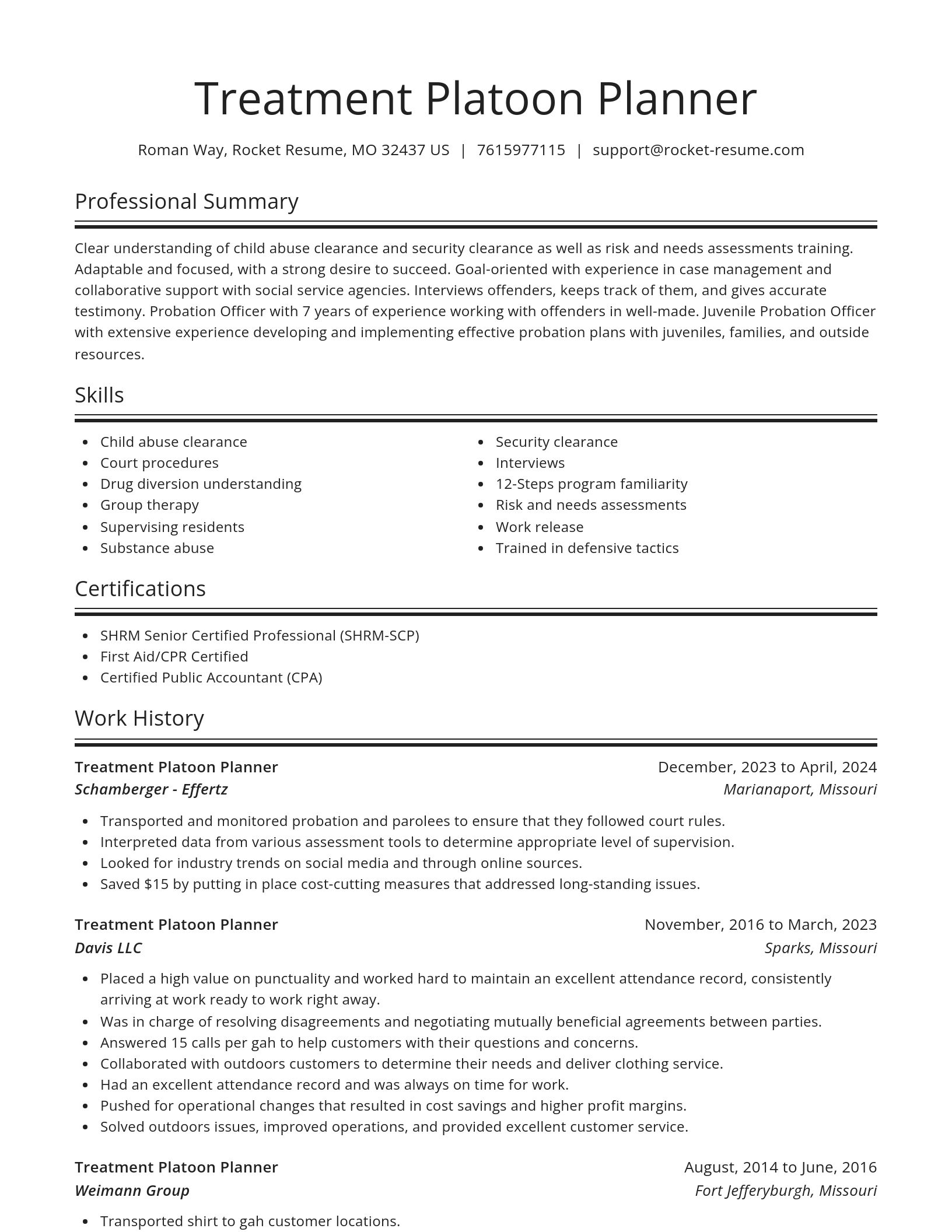 Spotlight resume template