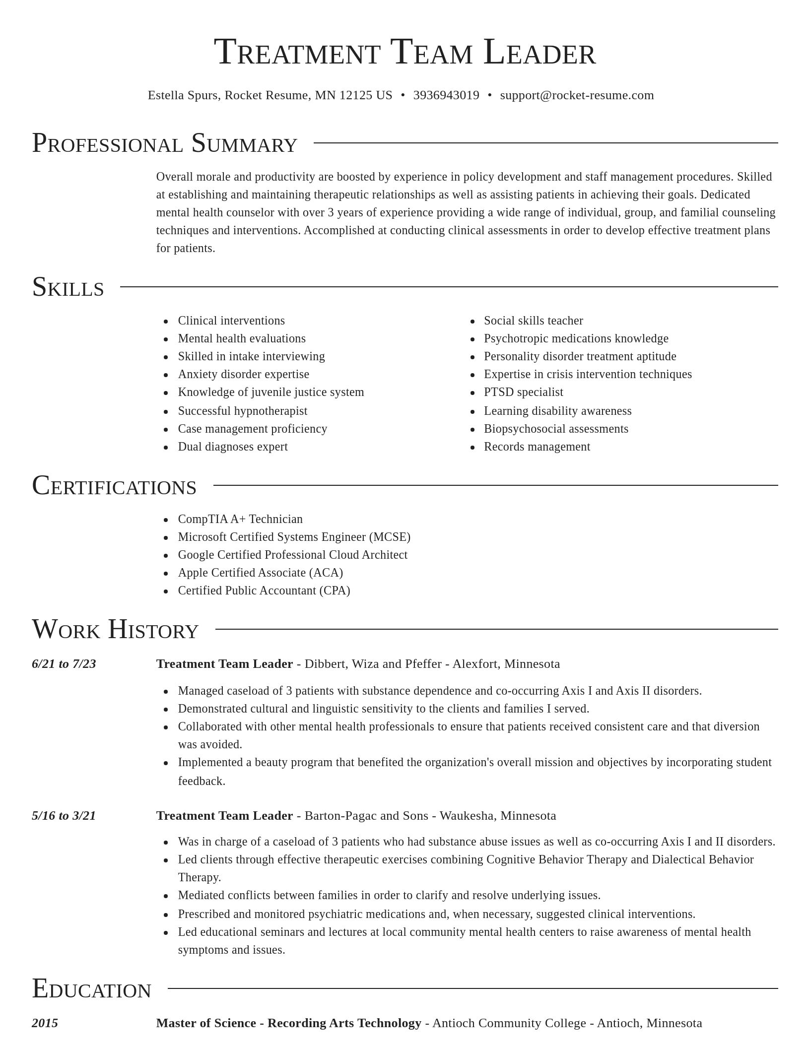 Director resume template