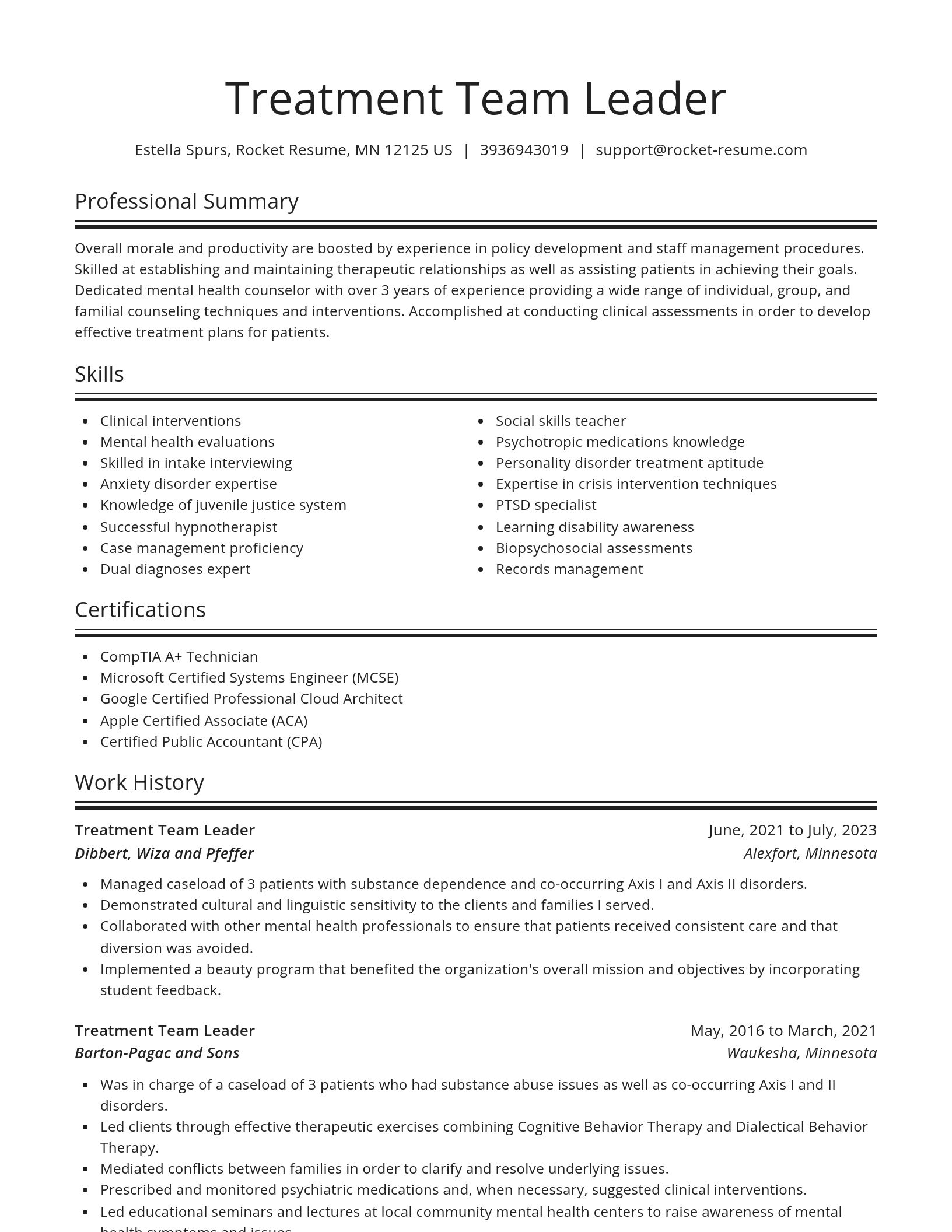 Spotlight resume template