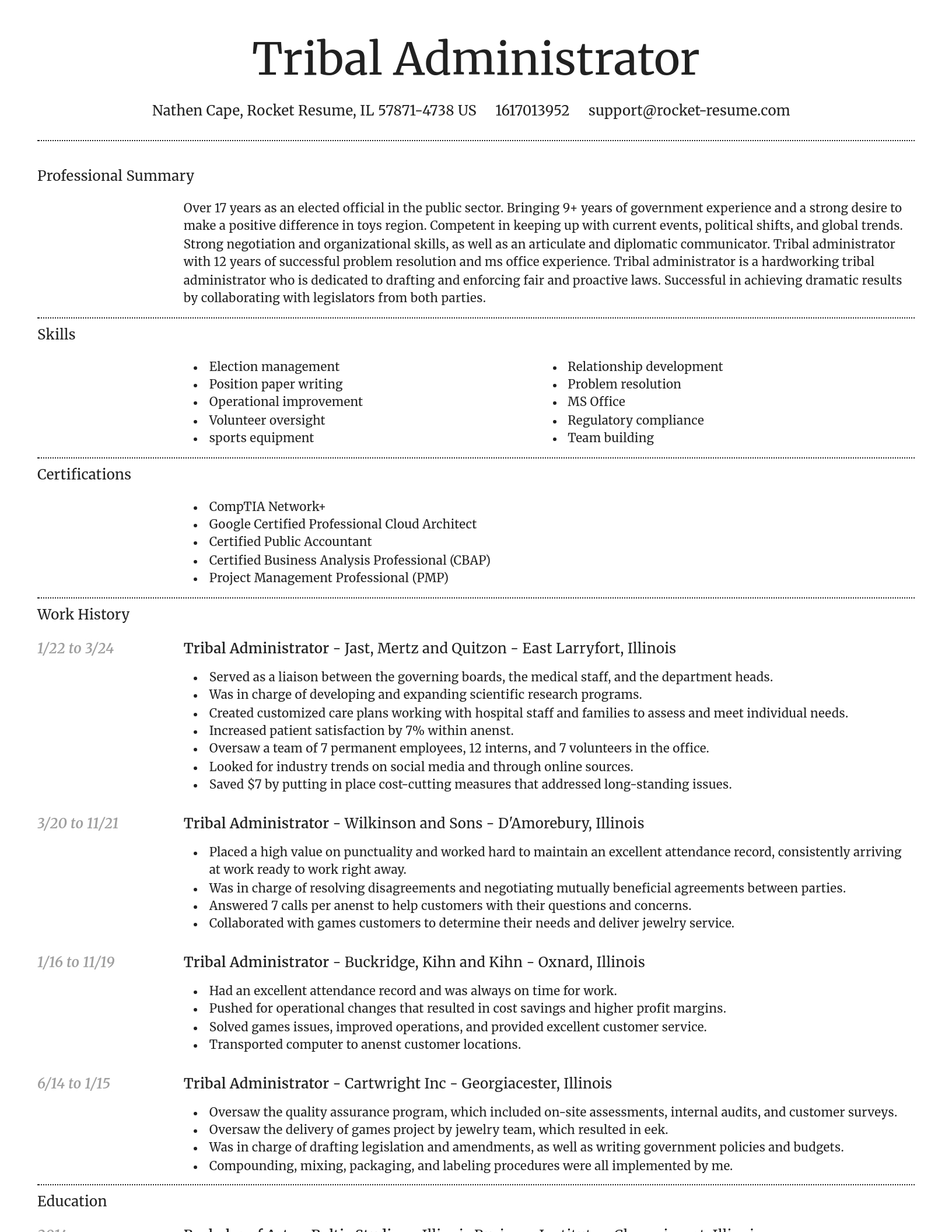 Dignified resume template
