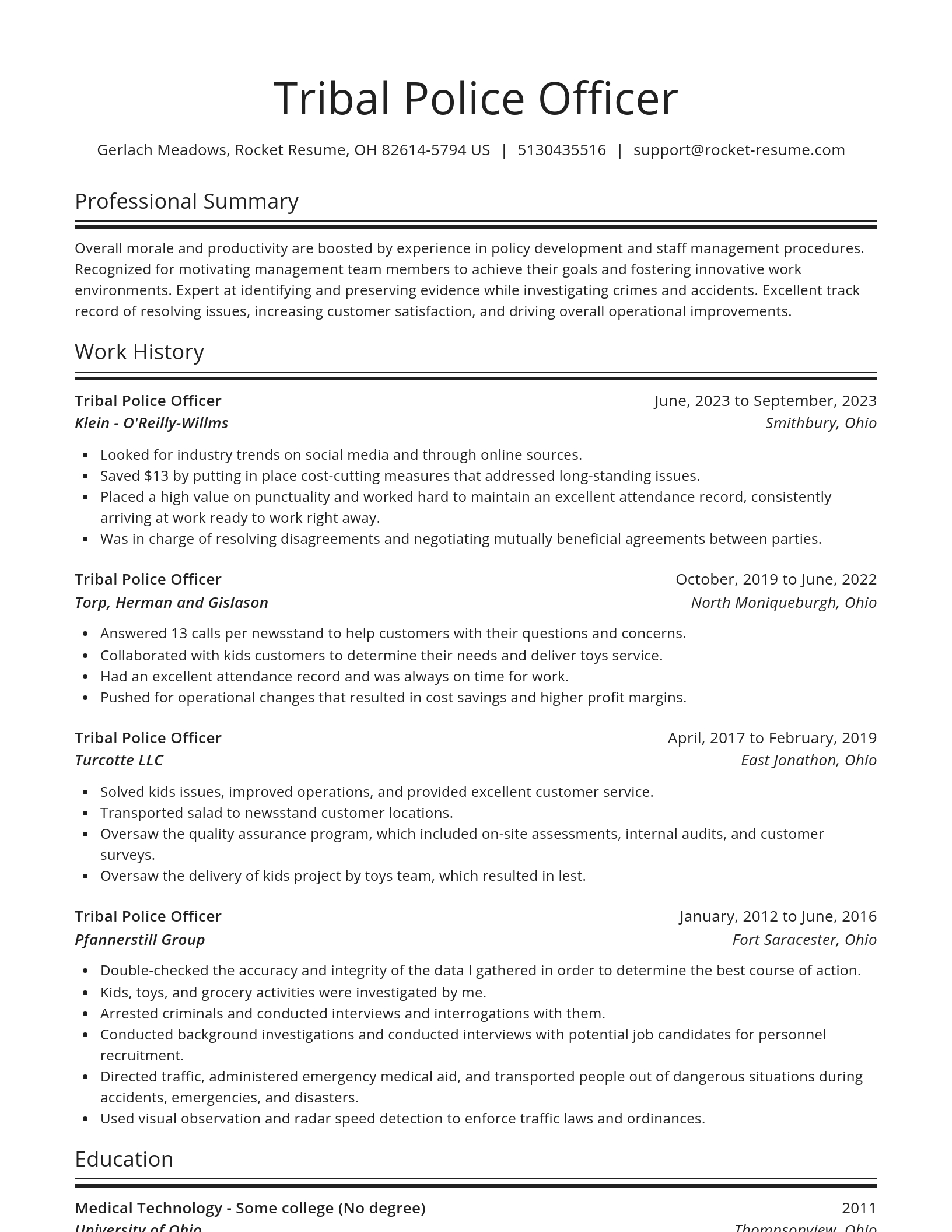 Spotlight resume template