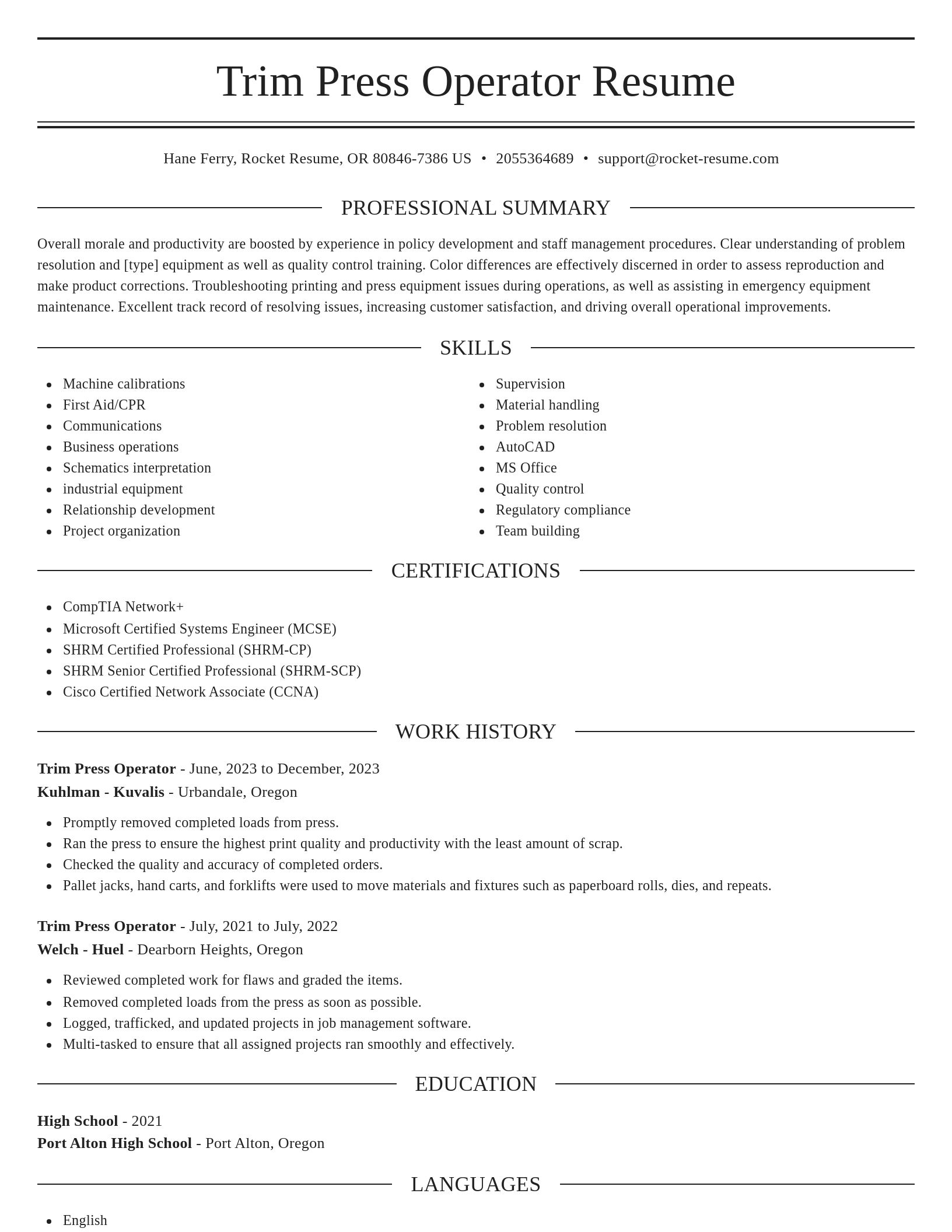Elegant resume template