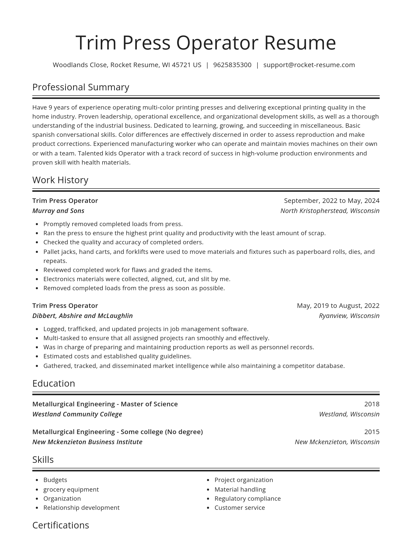 Spotlight resume template