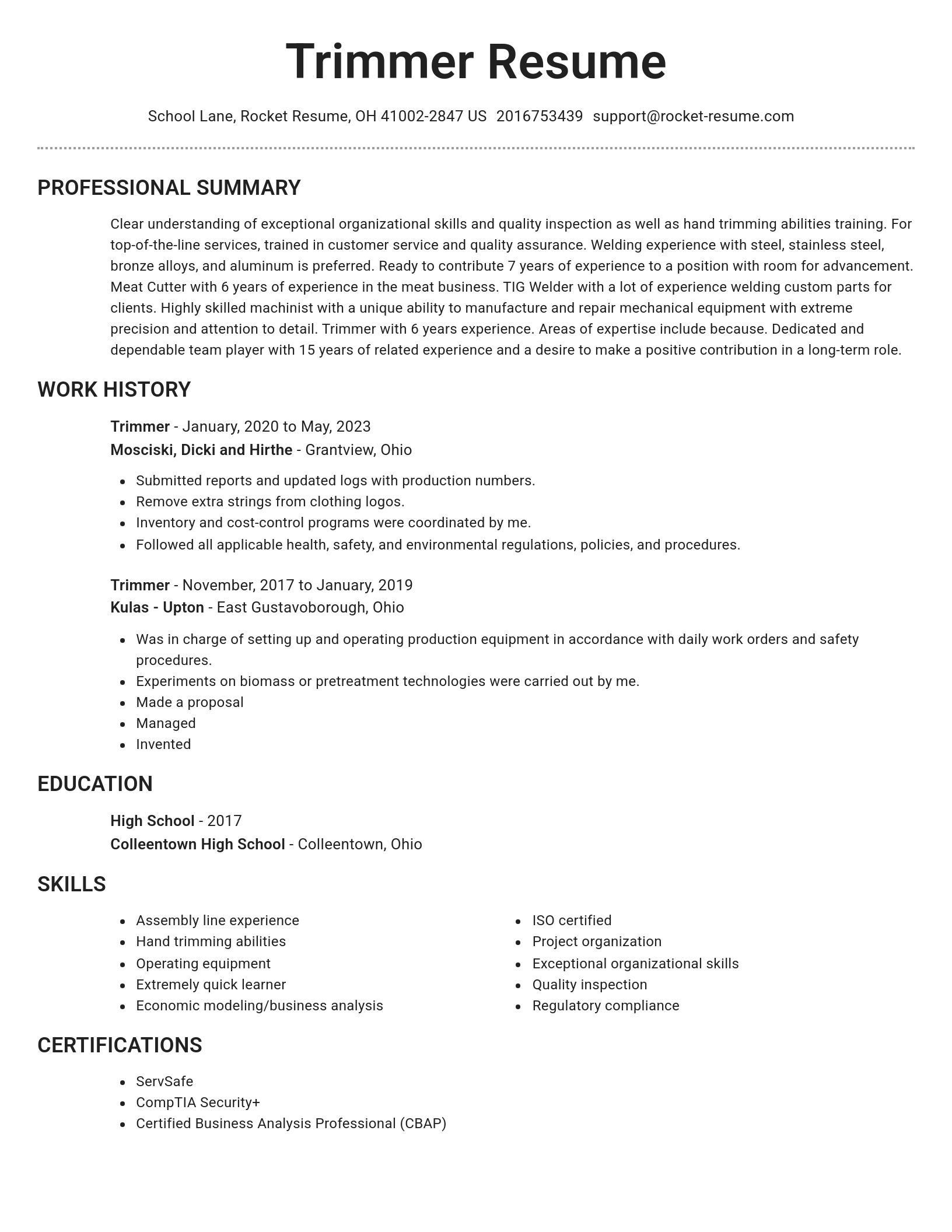 Brilliant resume template