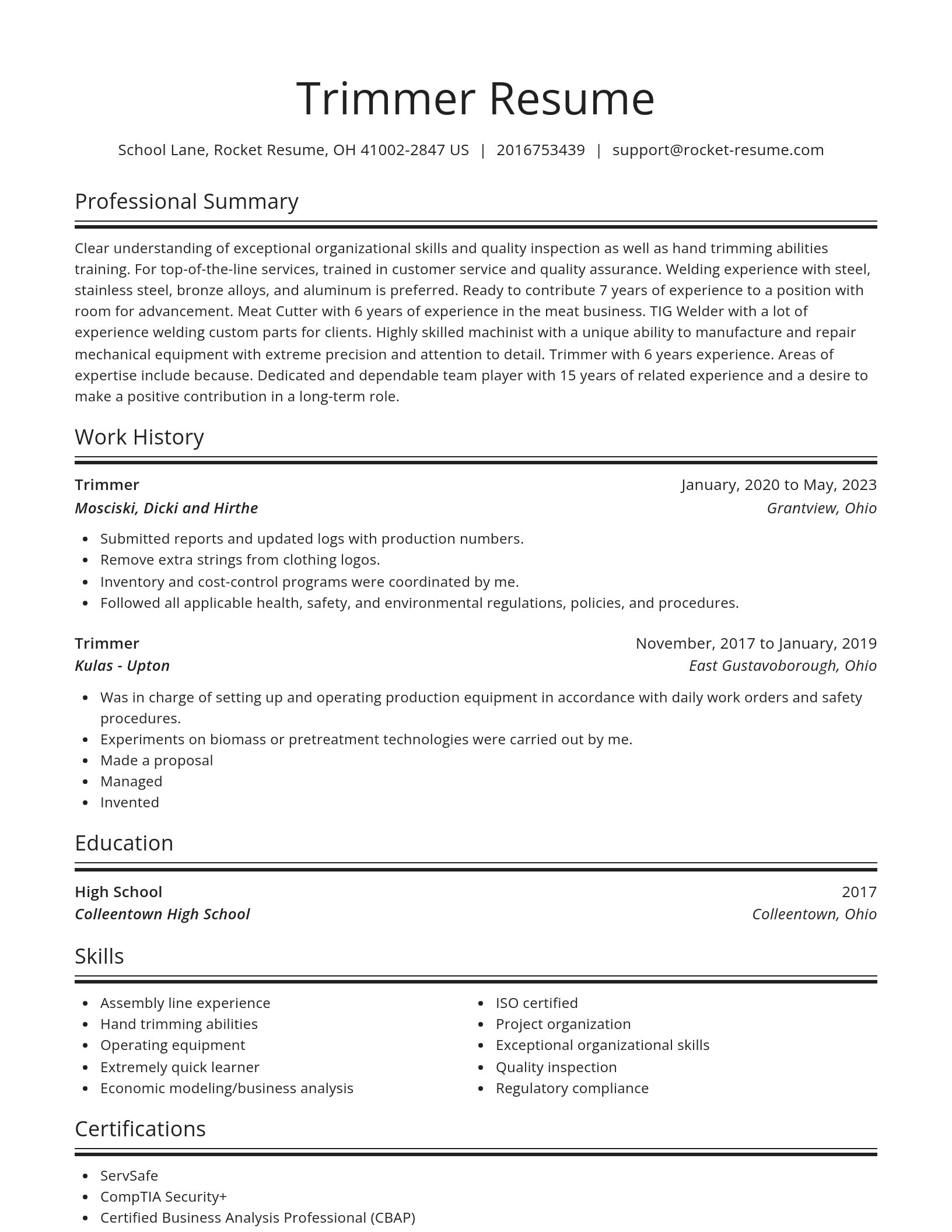 Spotlight resume template
