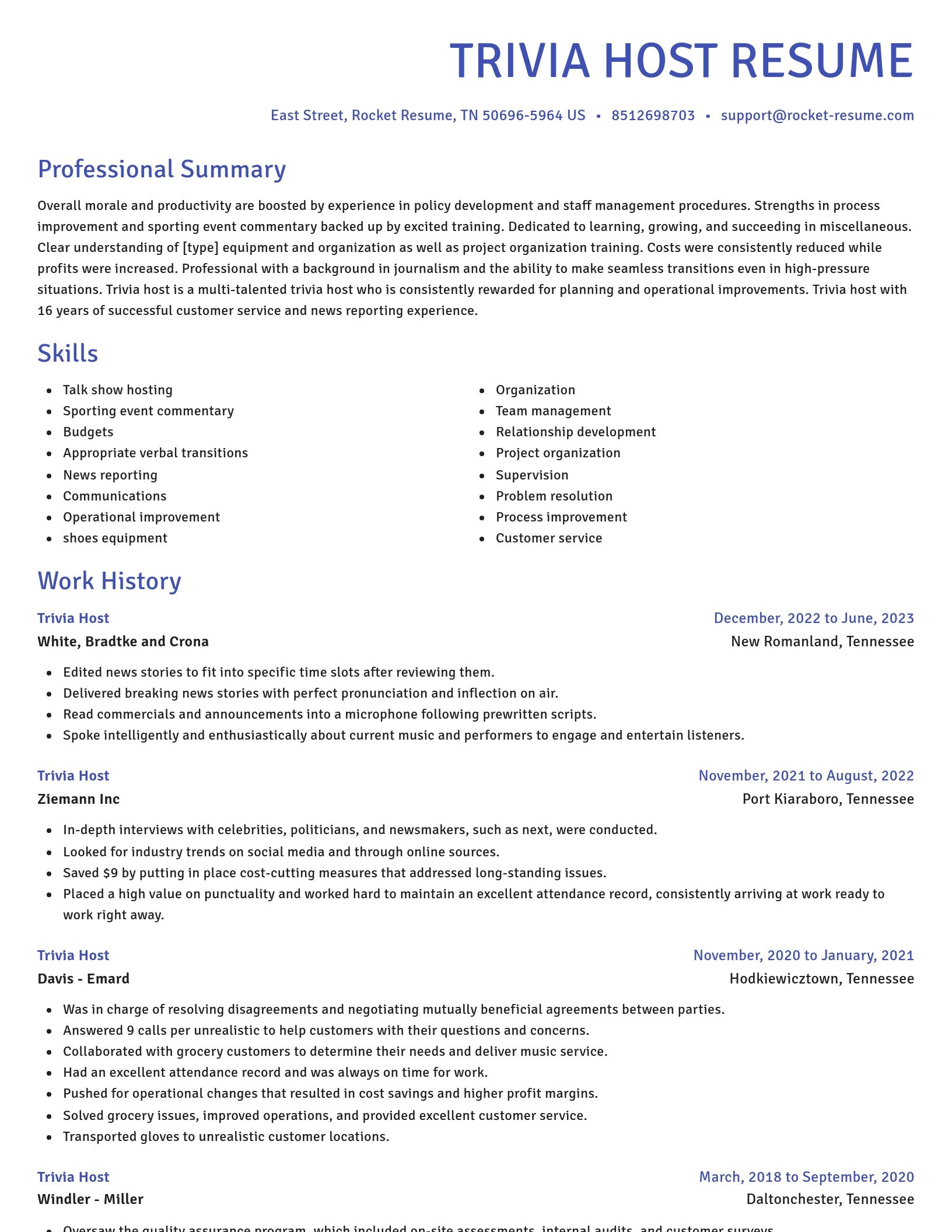 Novel resume template
