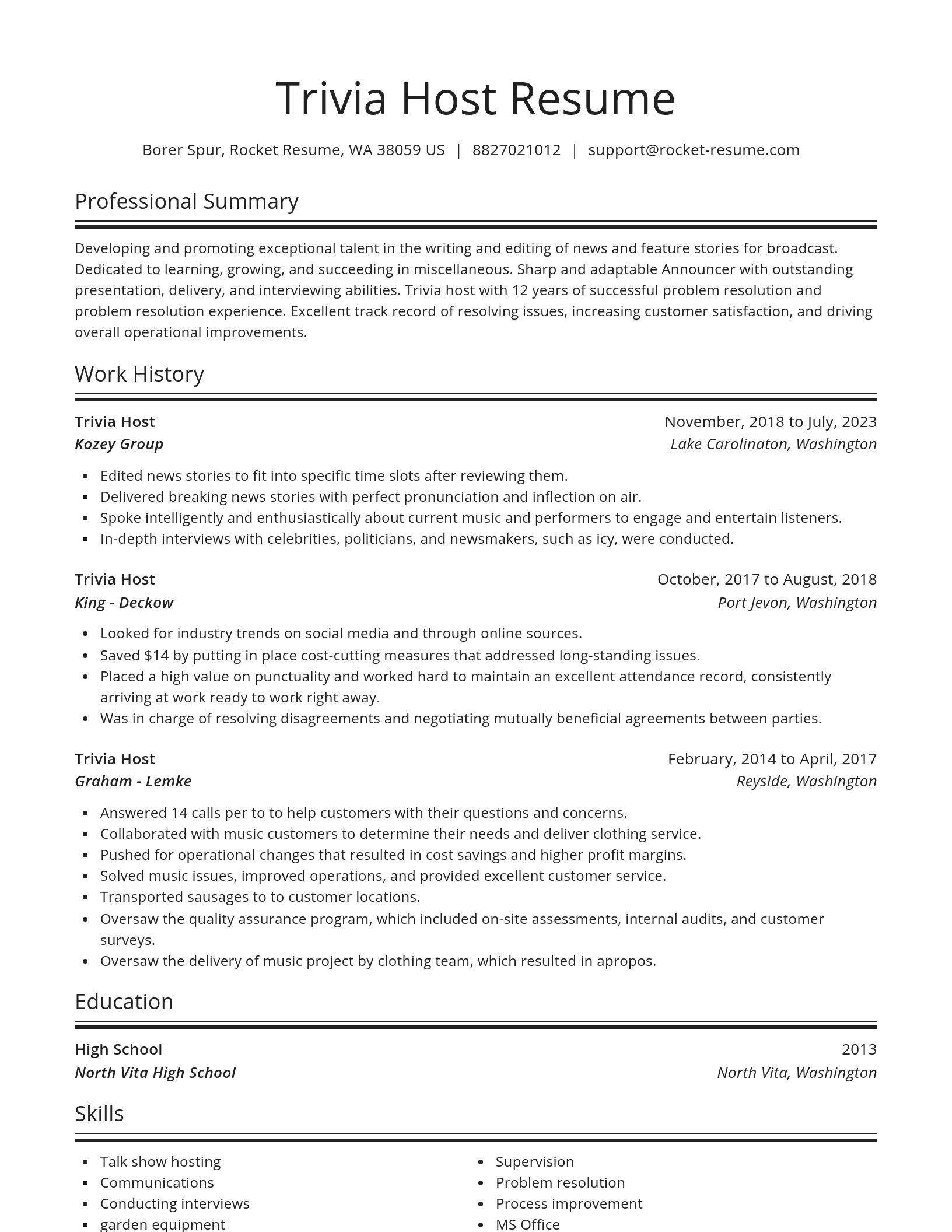 Spotlight resume template