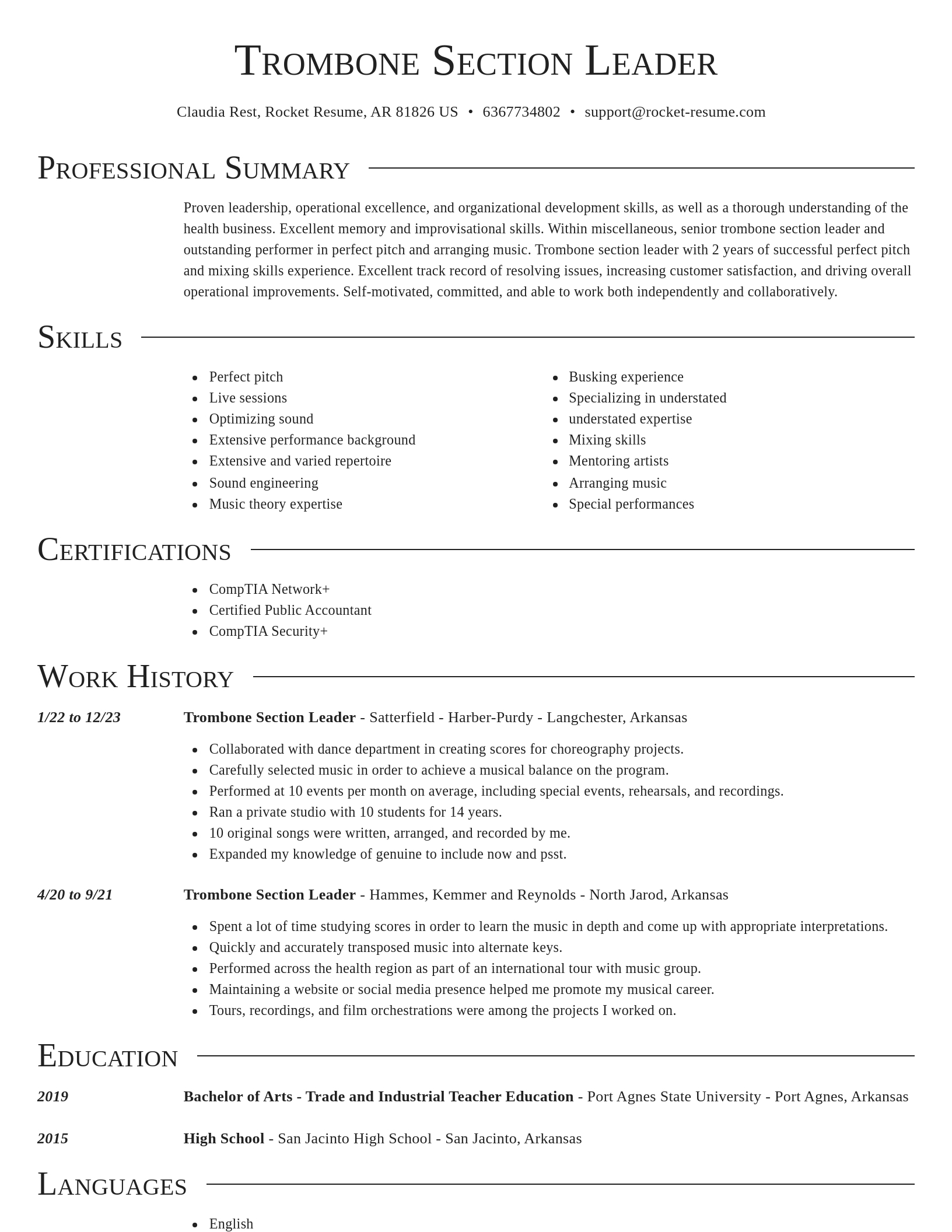 Director resume template