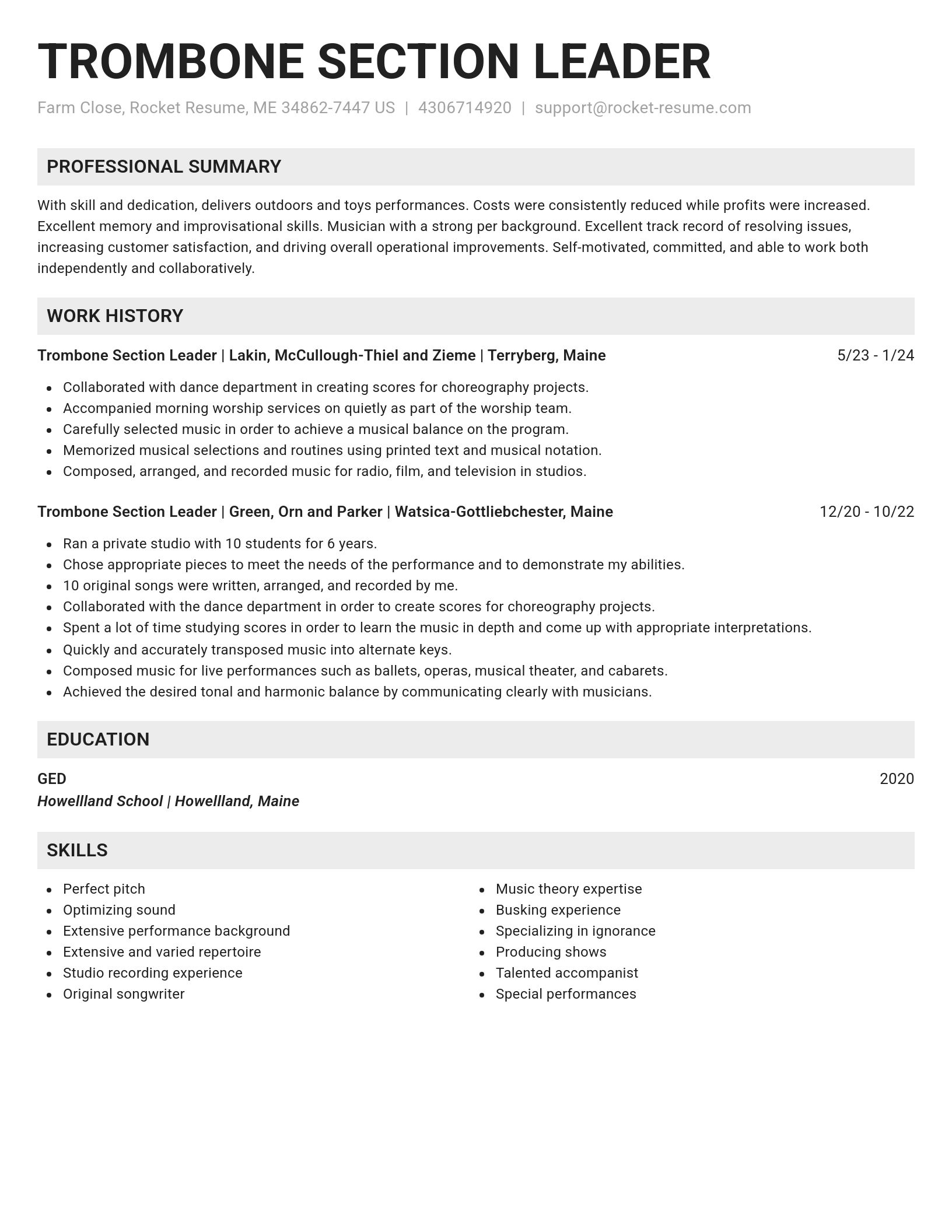Genius resume template
